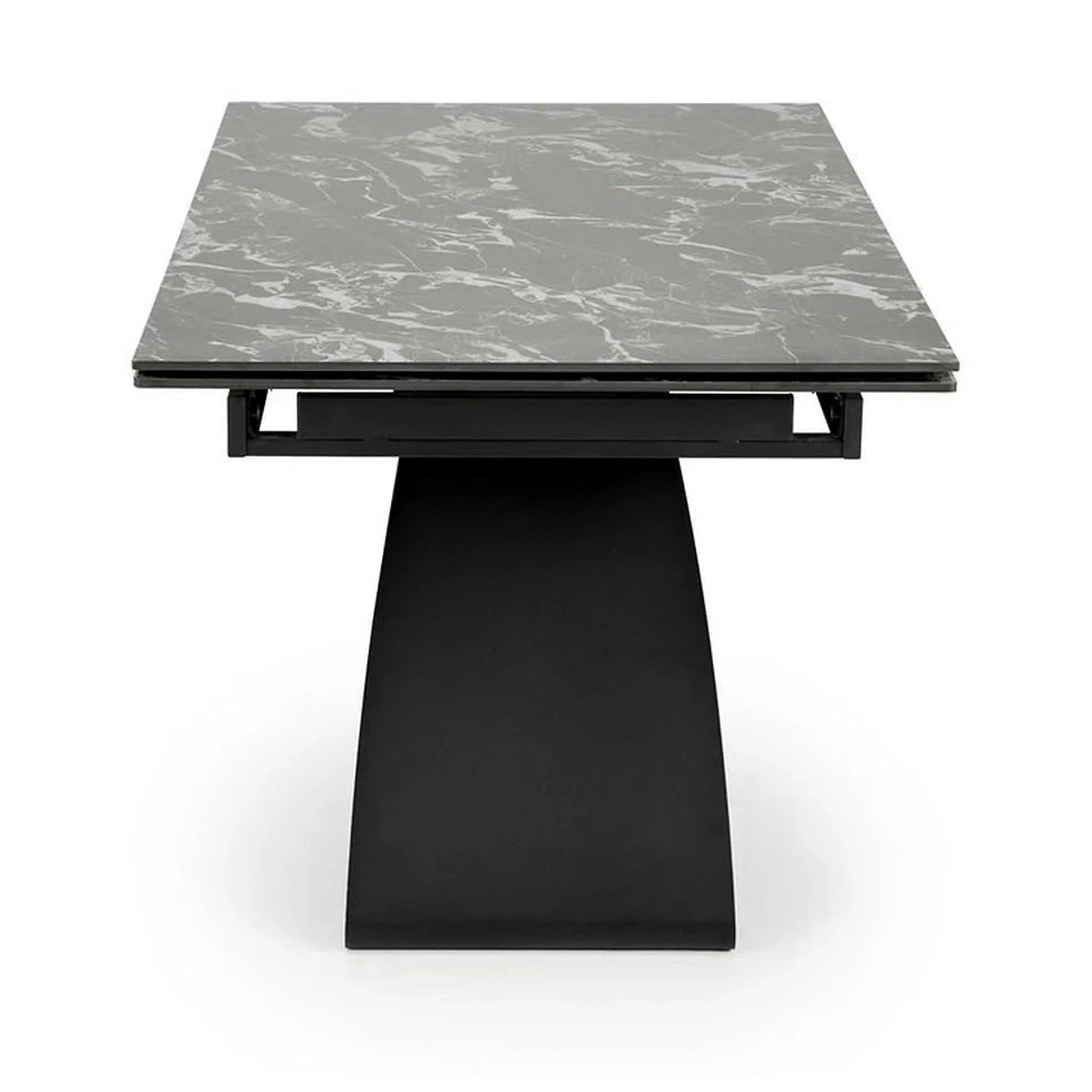 Masa extensibila HILARIO, negru, piatra sinterizata/metal, 180/260x90x75 cm