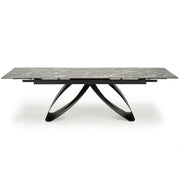 Masa extensibila HILARIO, negru, piatra sinterizata/metal, 180/260x90x75 cm