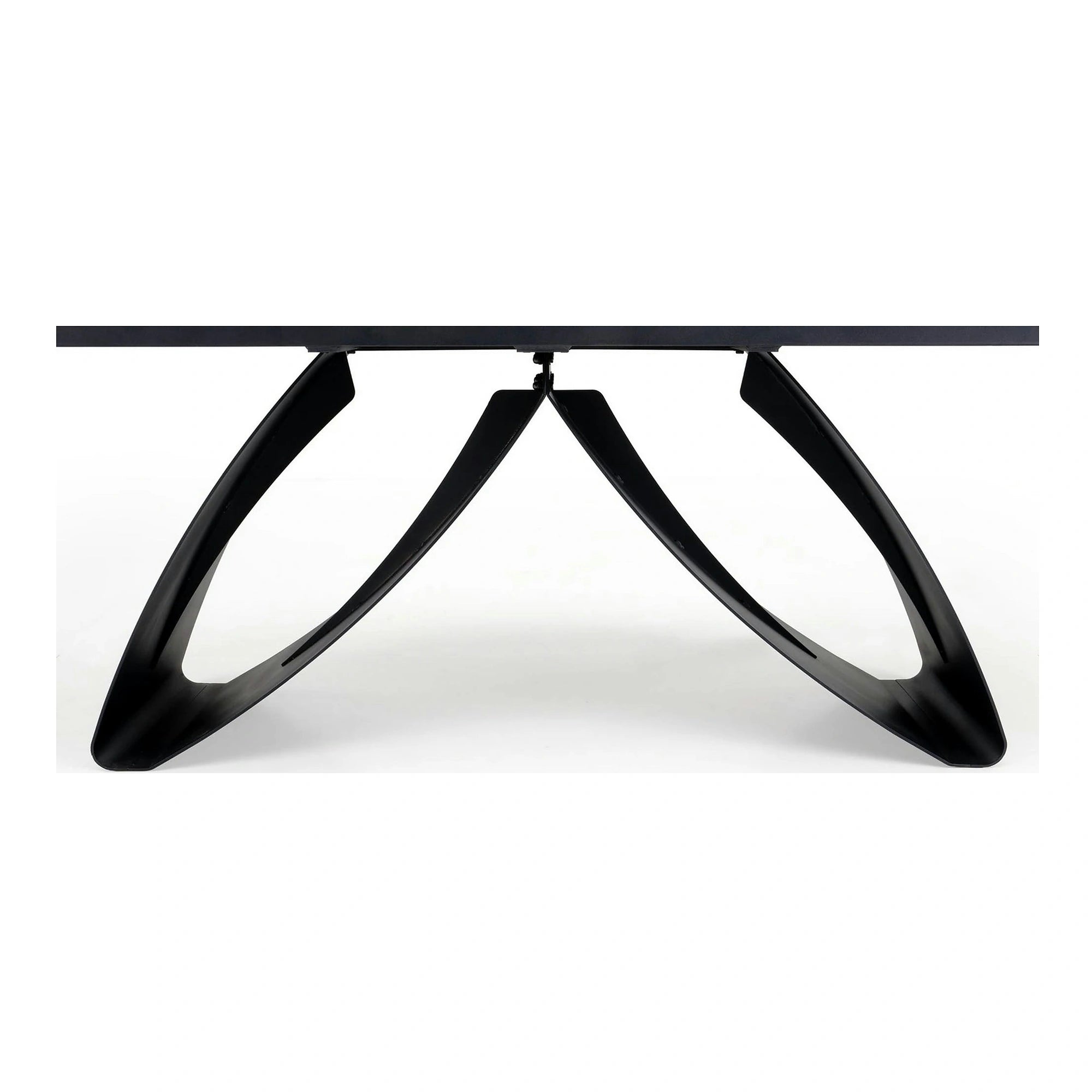 Masa extensibila HILARIO, nuc/negru, piatra sinterizata/otel, 180/260x90x75 cm