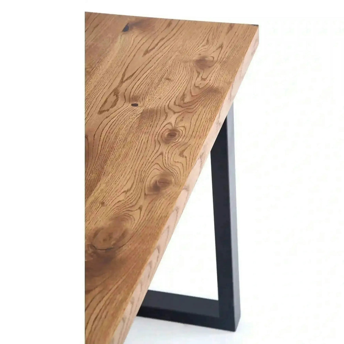 Masa extensibila HORUS, stejar/negru, furnir/otel, 126/206x80x76 cm