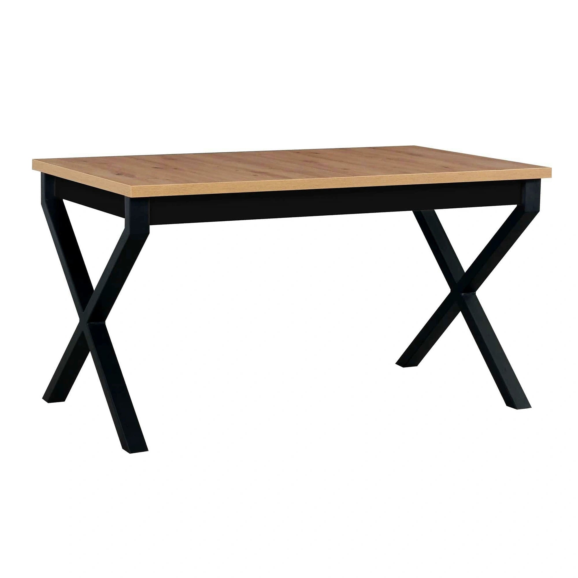 Masa extensibila IKON 1, negru/stejar artisan, lemn de fag/PAL, 140/180x80x77 cm