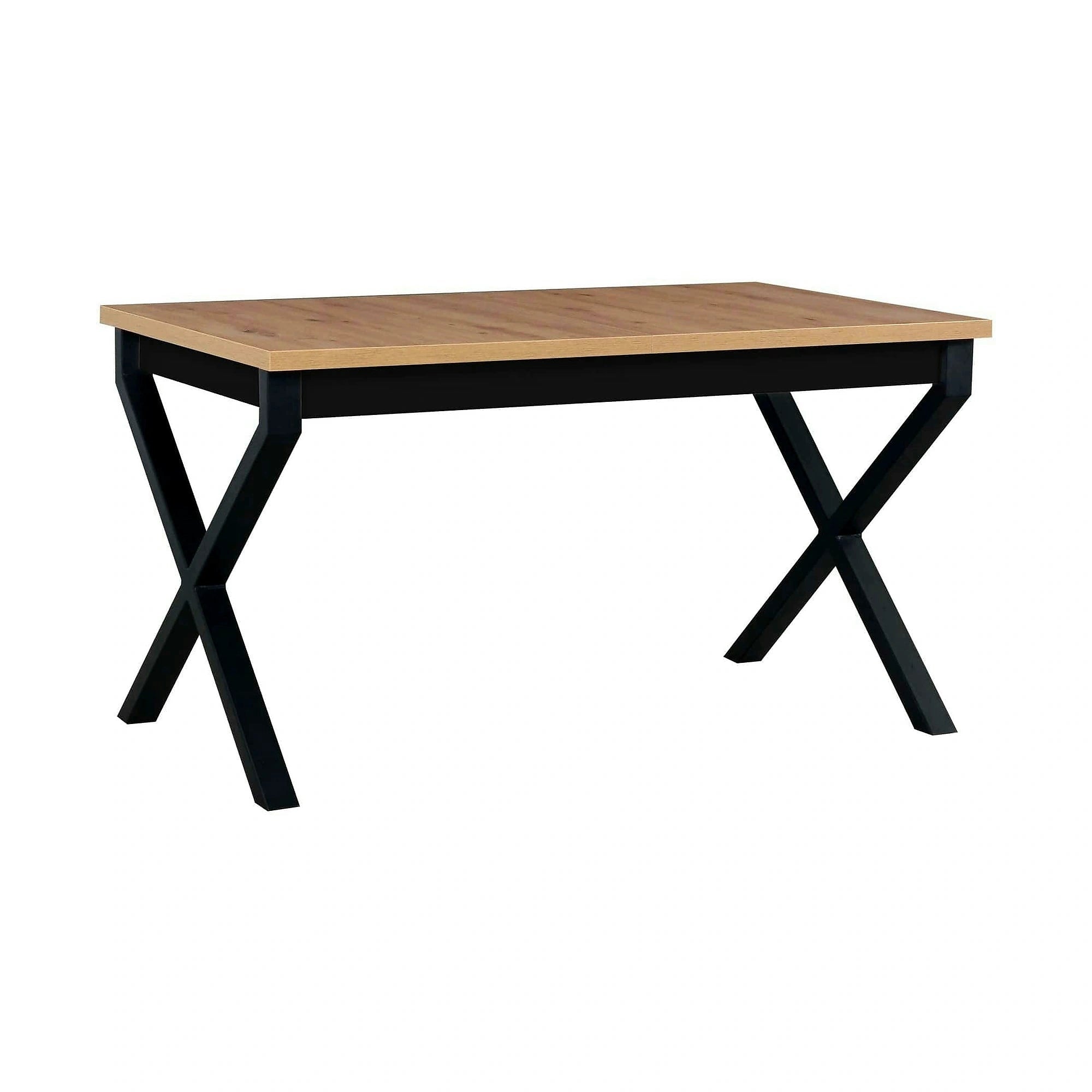 Masa extensibila IKON 1, negru/stejar artisan, lemn de fag/PAL, 140/180x80x77 cm