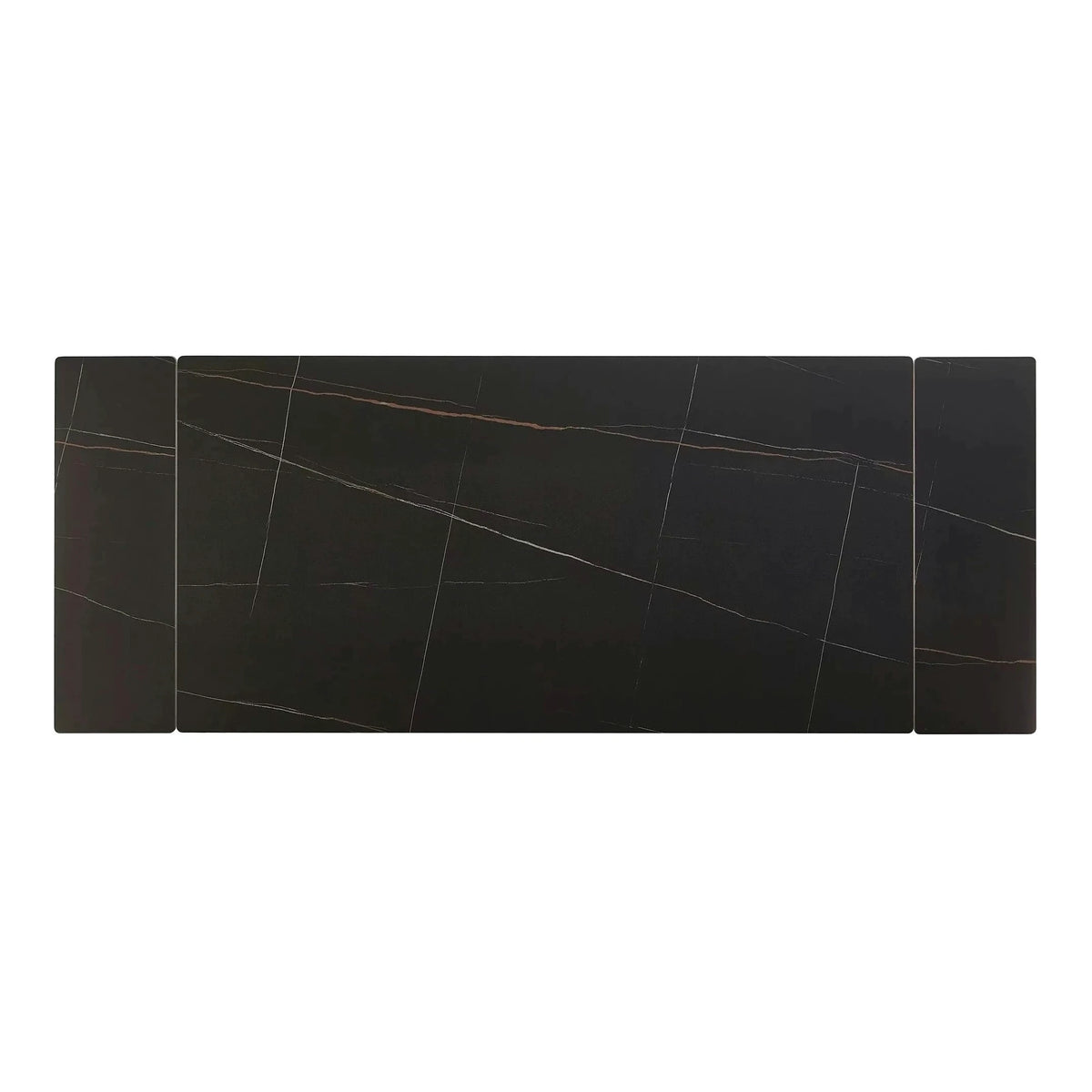 Masa extensibila IMPERIA, negru mat cu efect de marmura, ceramica/metal, 160/220x90x76 cm