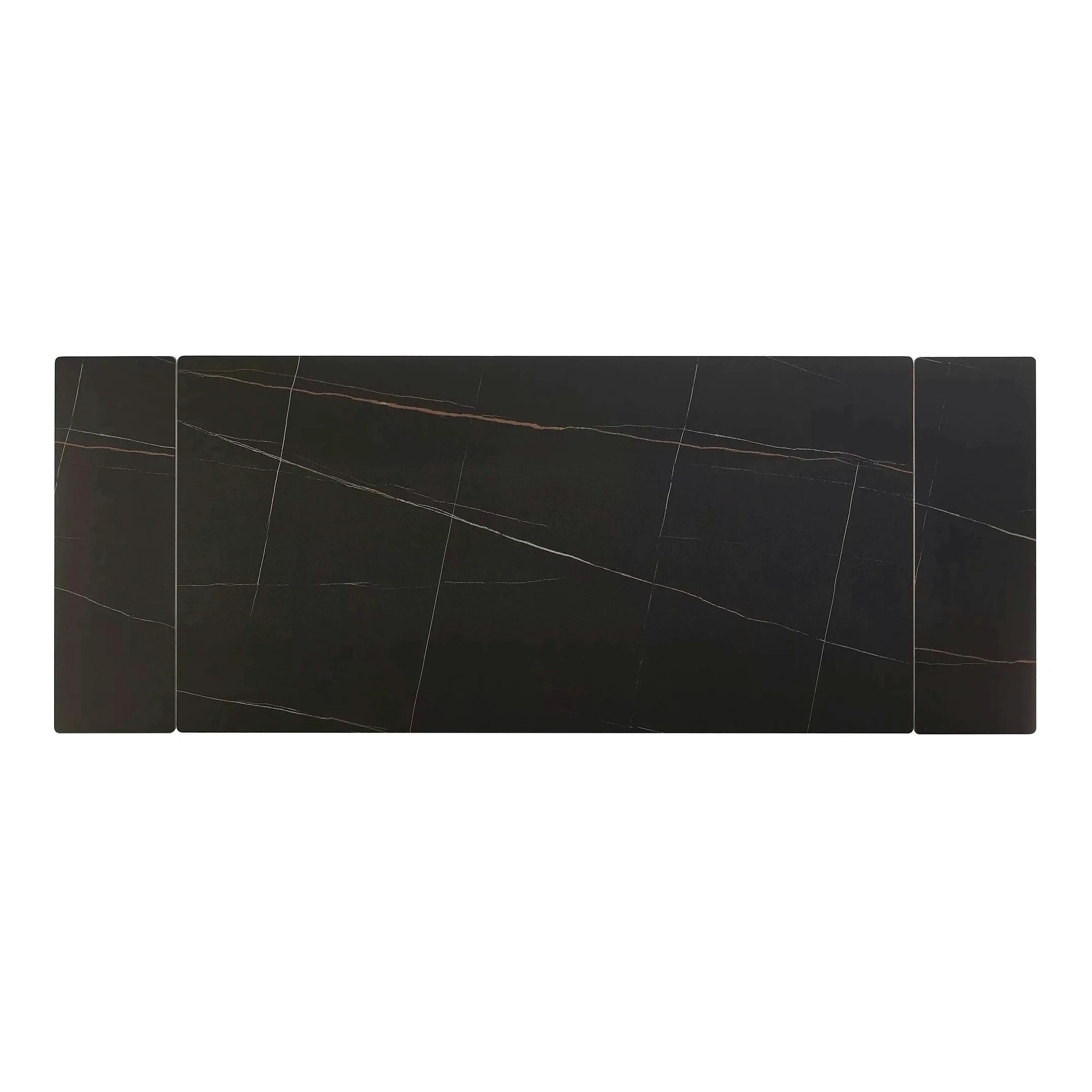 Masa extensibila IMPERIA, negru mat cu efect de marmura, ceramica/metal, 160/220x90x76 cm