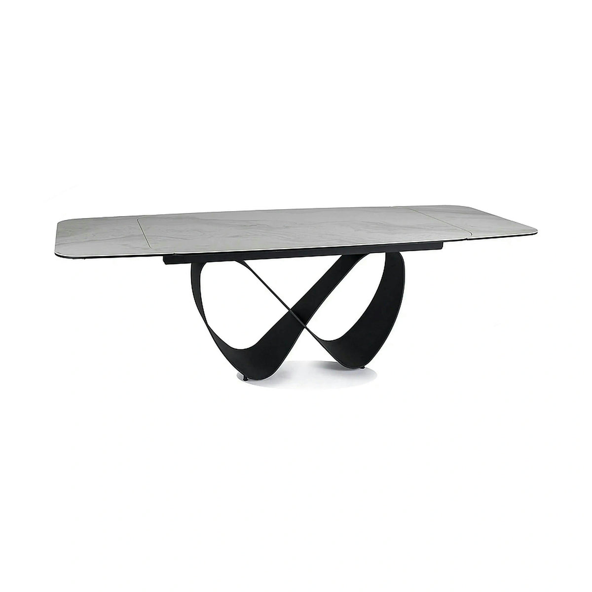 Masa extensibila INFINITY, alb/negru, sticla securizata/ceramica/metal, 160/240x95x76 cm