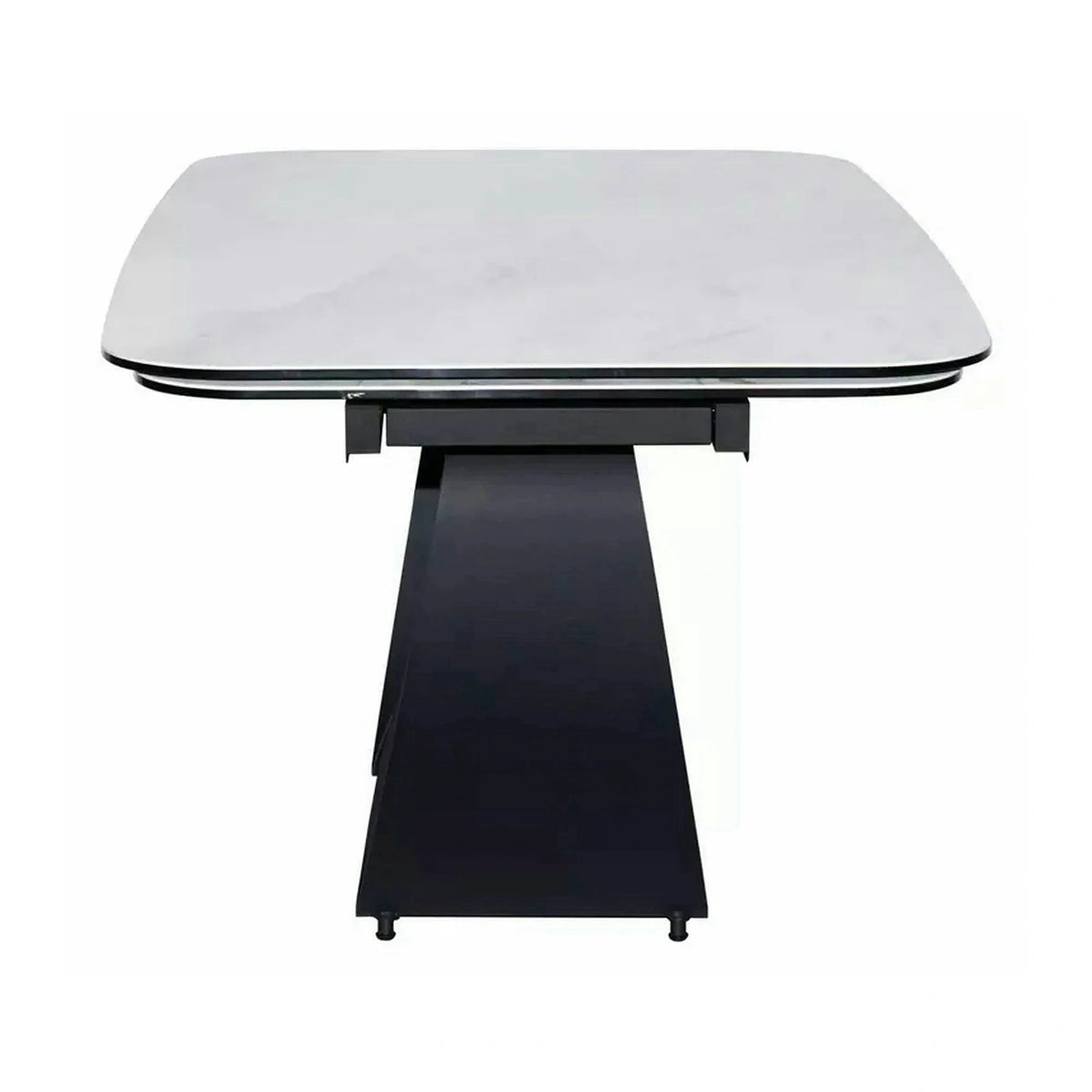 Masa extensibila INFINITY, alb/negru, sticla securizata/ceramica/metal, 160/240x95x76 cm