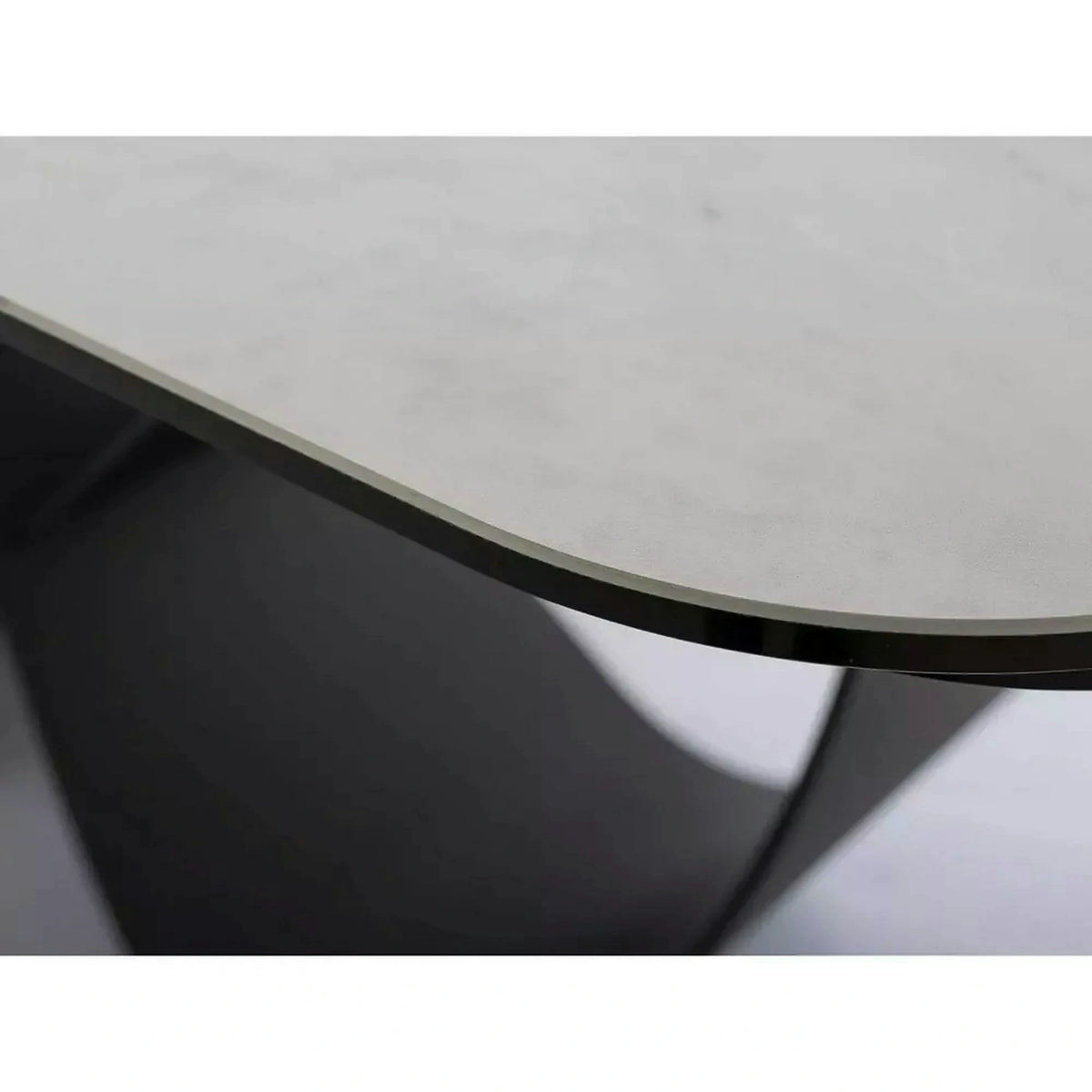 Masa extensibila INFINITY, alb/negru, sticla securizata/ceramica/metal, 160/240x95x76 cm