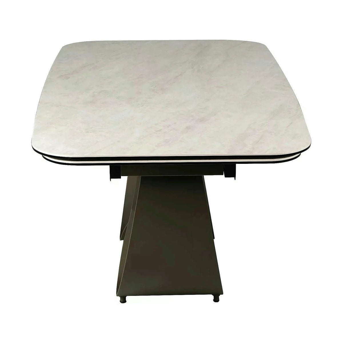 Masă extensibilă INFINITY, bej/cupru, sticlă securizată/ceramică/metal, 160–240x95x76 cm