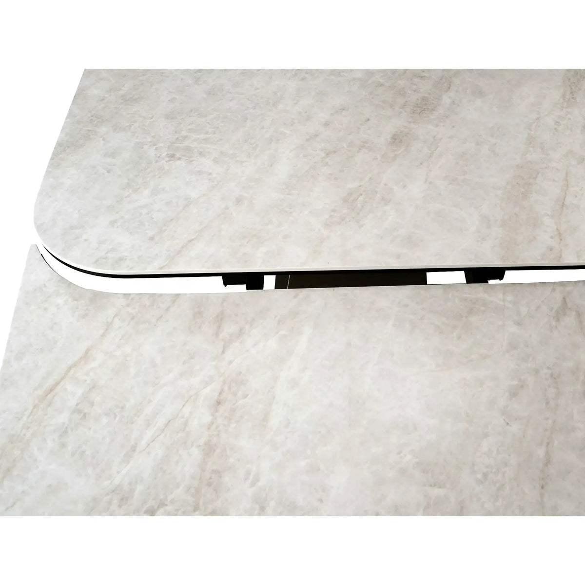 Masă extensibilă INFINITY, bej/cupru, sticlă securizată/ceramică/metal, 160–240x95x76 cm