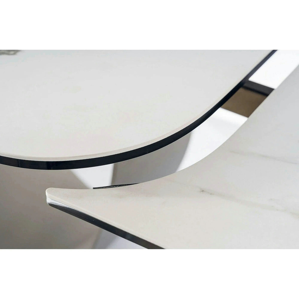 Masa extensibila INFINITY CERAMIC, alb/maro, sticla securizata/ceramica, 160/240x95x76 cm