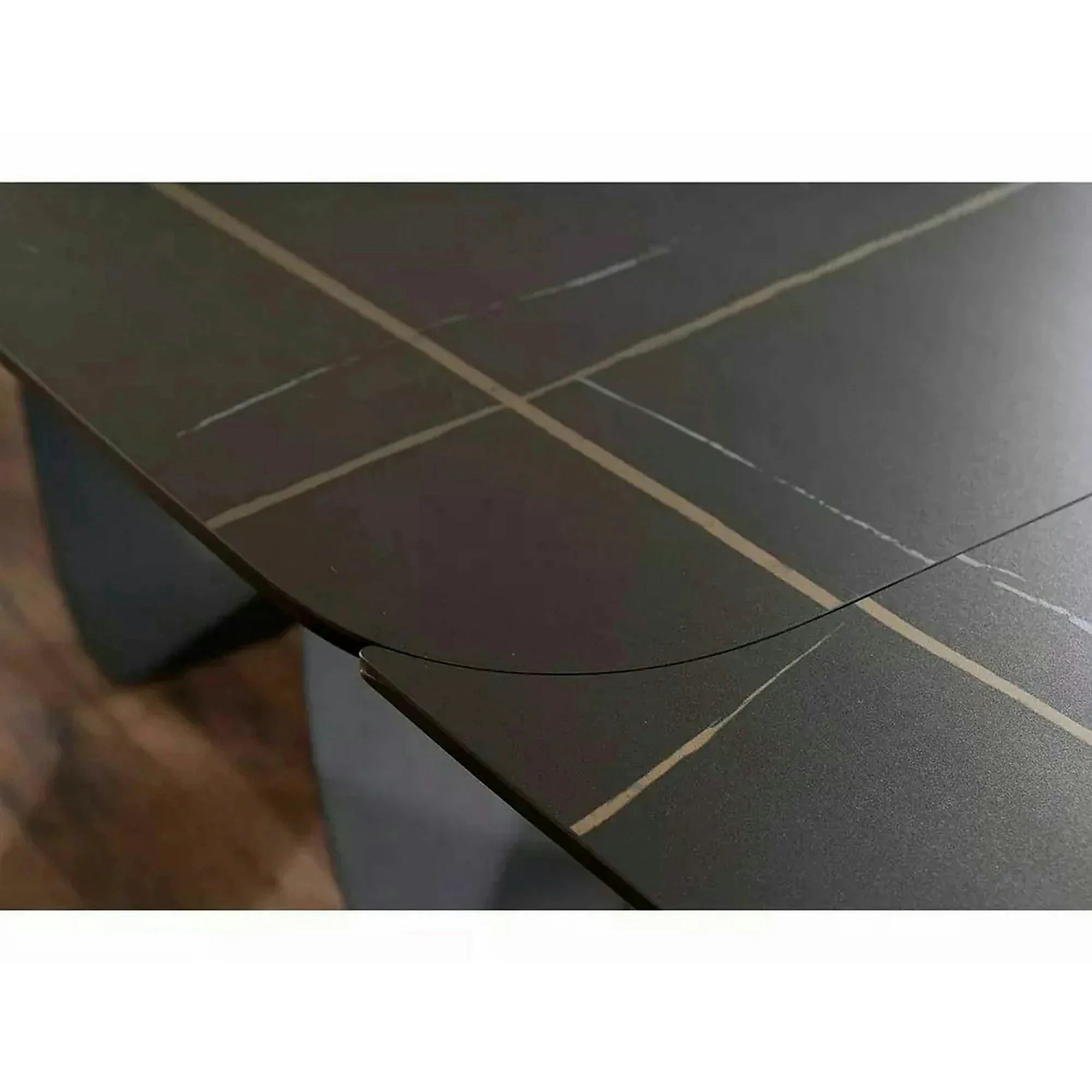 Masa extensibila INFINITY CERAMIC, negru, sticla securizata/ceramica, 160/240x95x76 cm