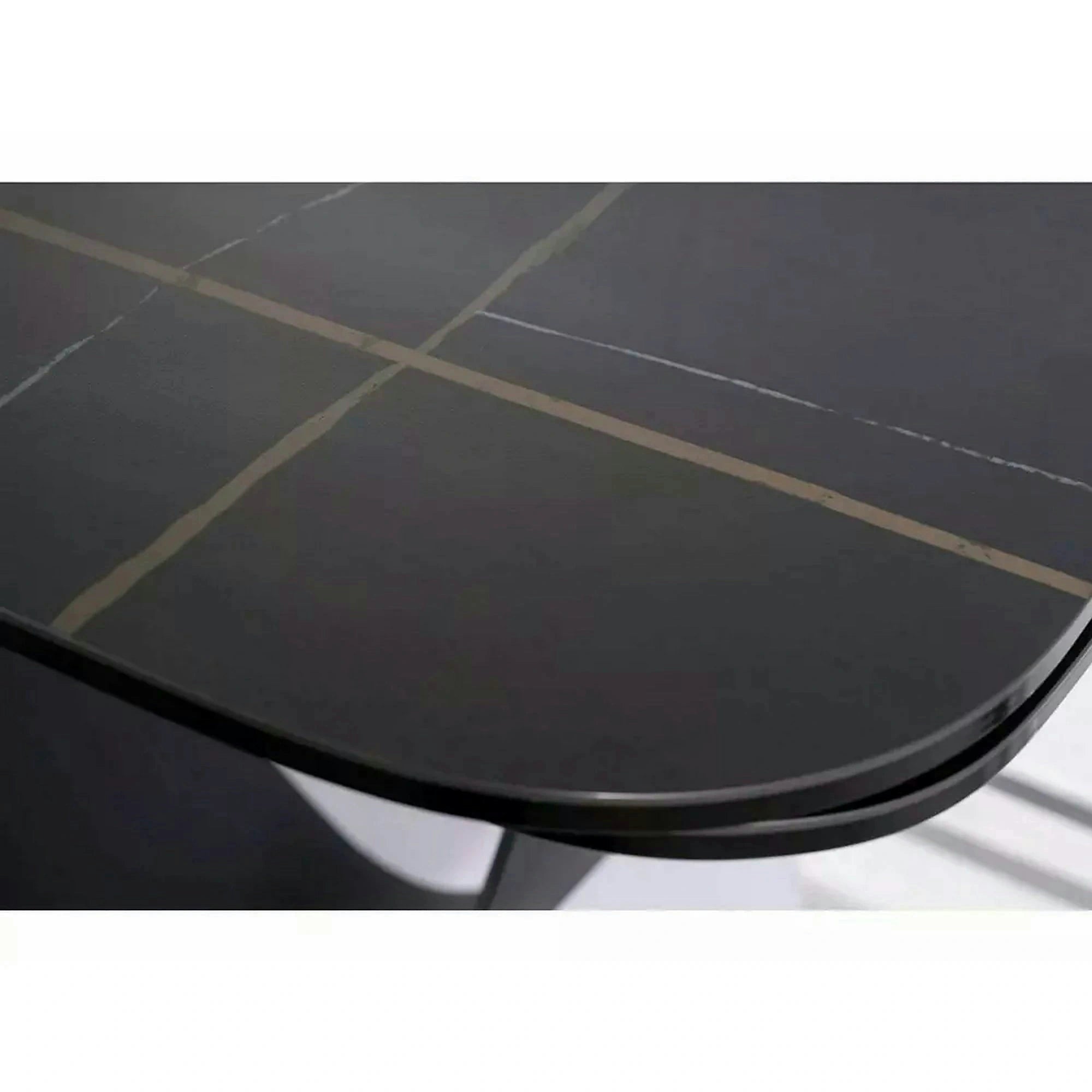 Masa extensibila INFINITY CERAMIC, negru, sticla securizata/ceramica, 160/240x95x76 cm