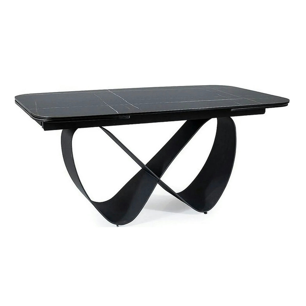Masa extensibila INFINITY CERAMIC, negru, sticla securizata/ceramica, 160/240x95x76 cm