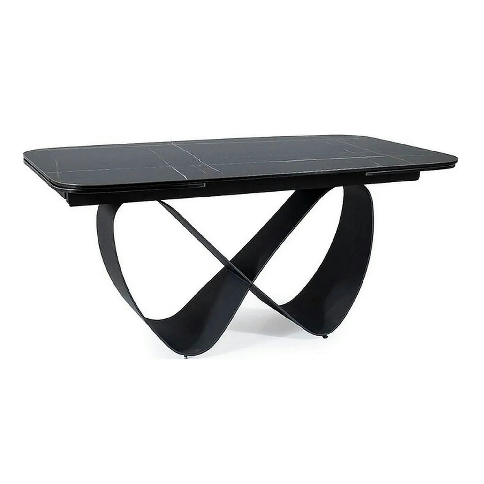 Masa extensibila INFINITY CERAMIC, negru, sticla securizata/ceramica, 160/240x95x76 cm
