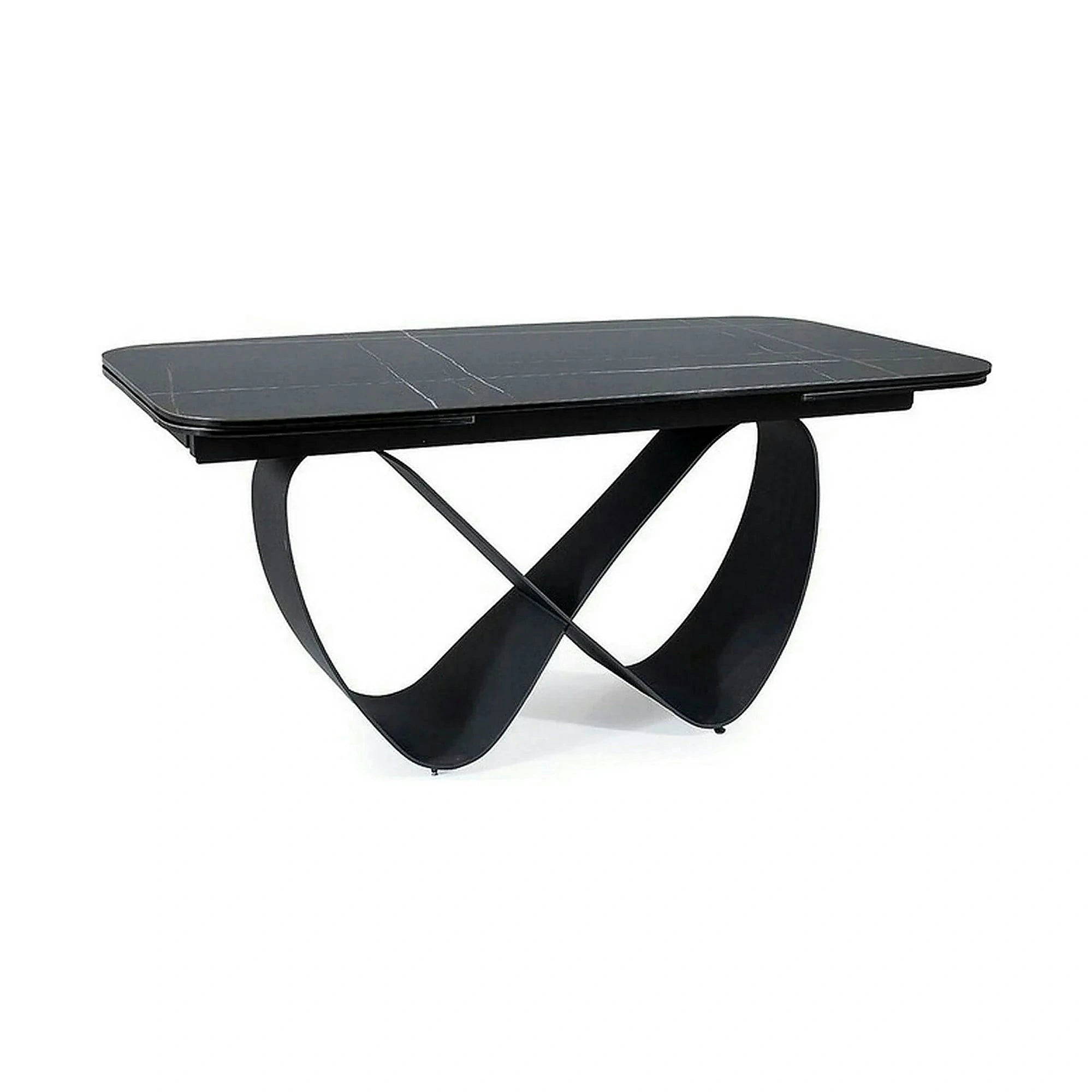 Masa extensibila INFINITY CERAMIC, negru, sticla securizata/ceramica, 160/240x95x76 cm
