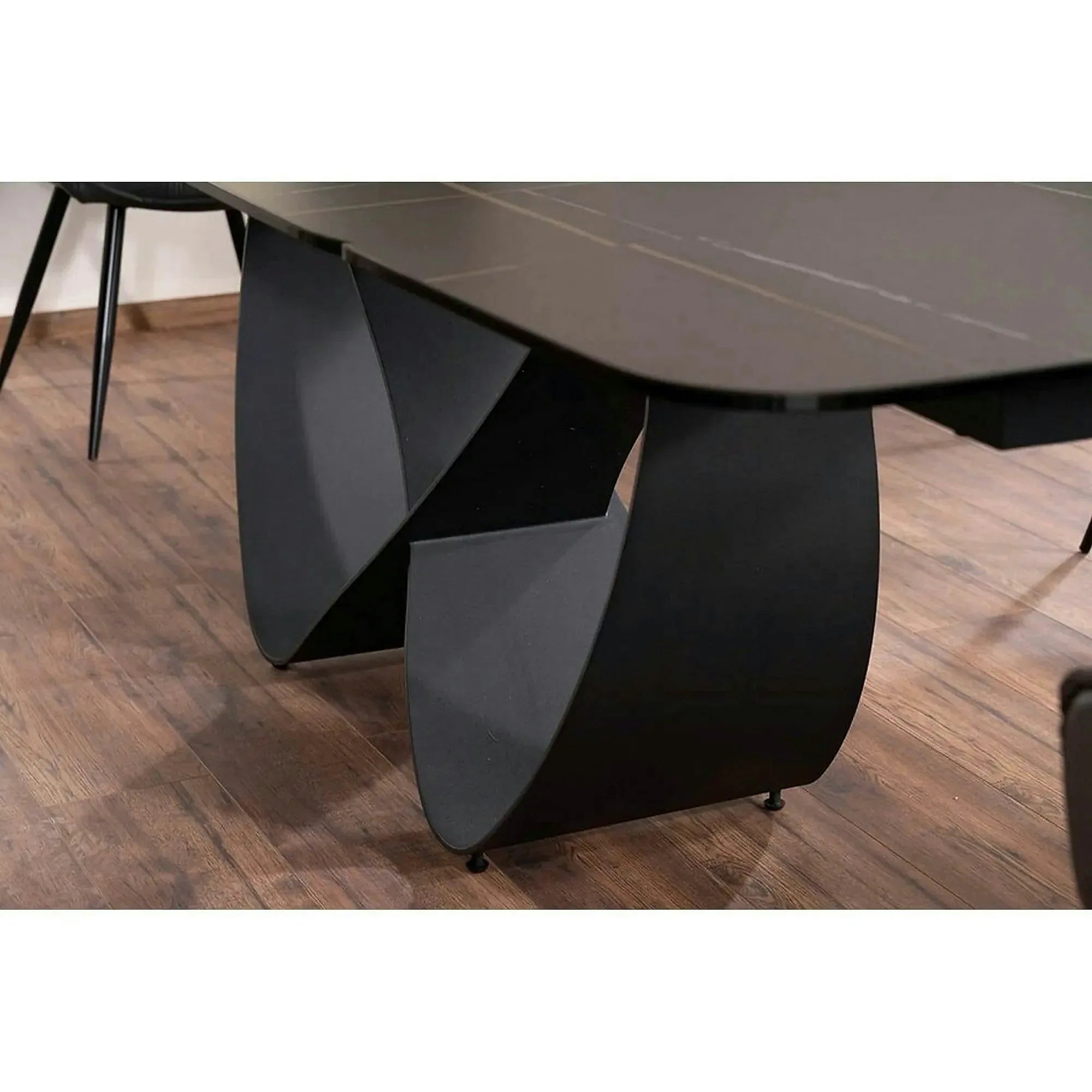 Masa extensibila INFINITY CERAMIC, negru, sticla securizata/ceramica, 160/240x95x76 cm