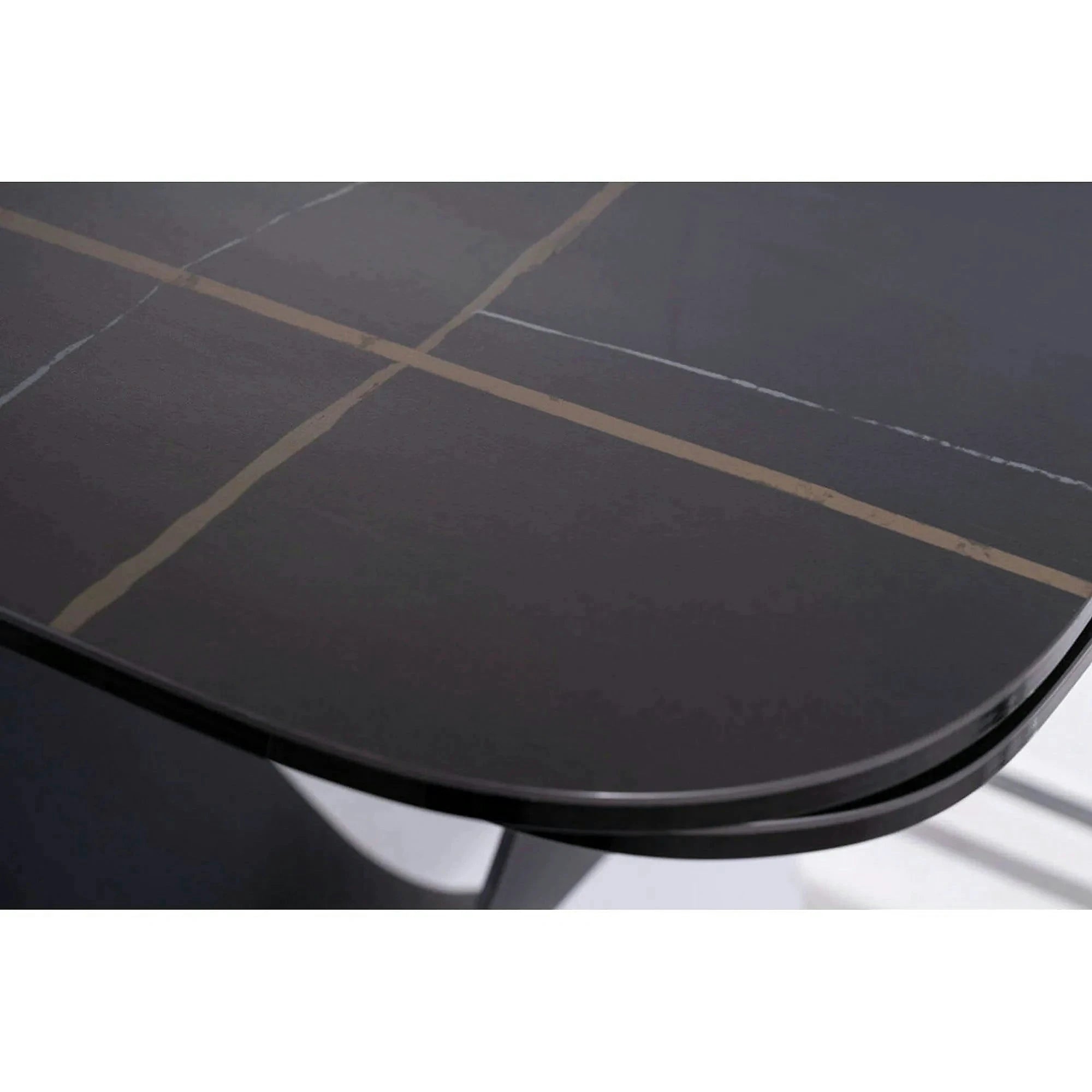Masa extensibila INFINITY CERAMIC, negru, sticla securizata/ceramica, 160/240x95x76 cm