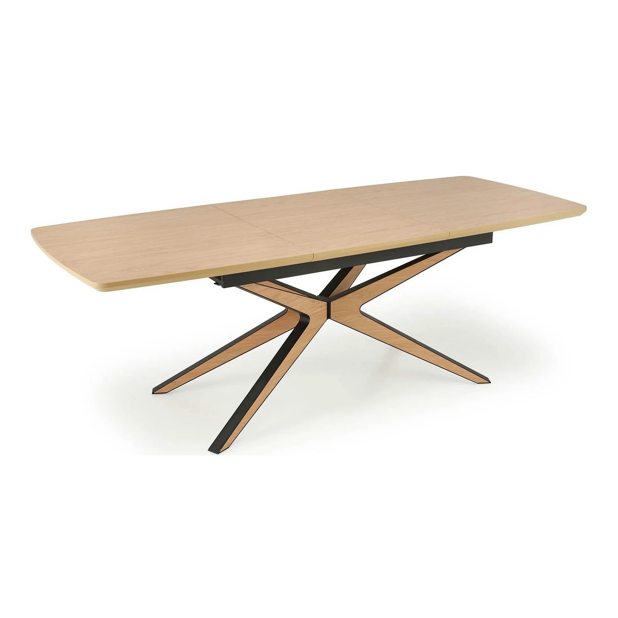Masa extensibila JAMES, stejar/negru, 160/220x90x76 cm