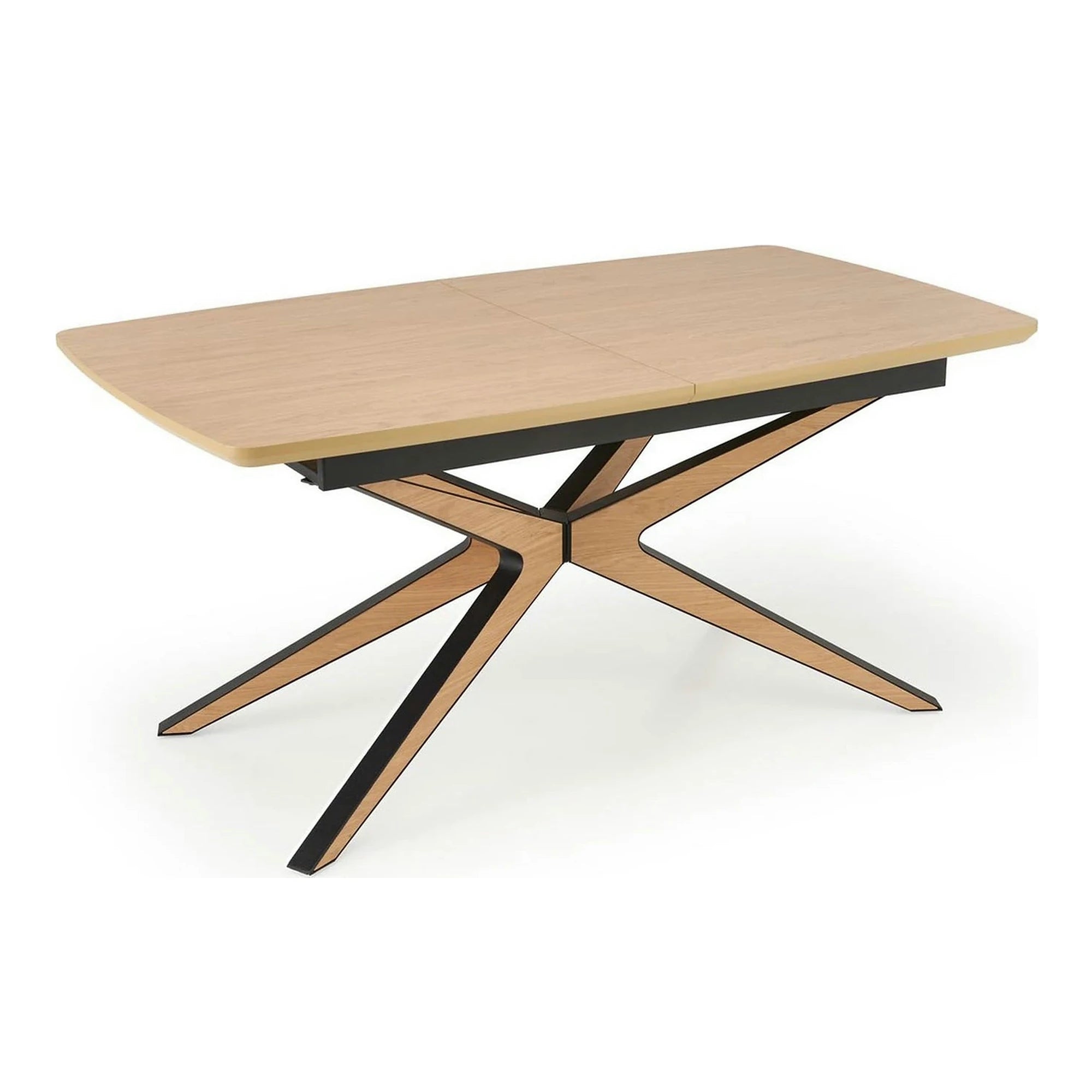 Masa extensibila JAMES, stejar/negru, 160/220x90x76 cm