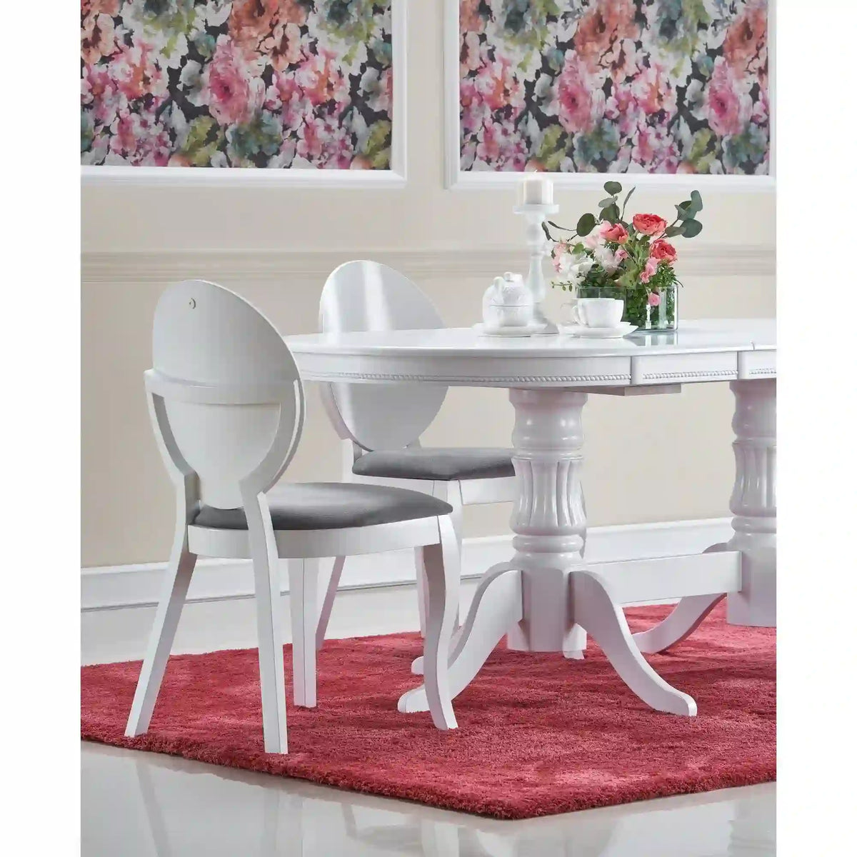 Masa alba vintage JOSEPH, 150/190x90x77 cm