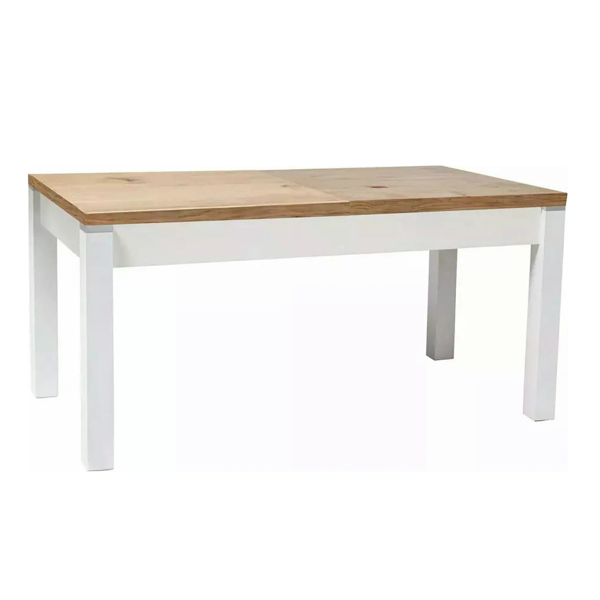 Masa extensibila KLEOPATRA, stejar/alb, PAL laminat 124/164x64x59/71 cm