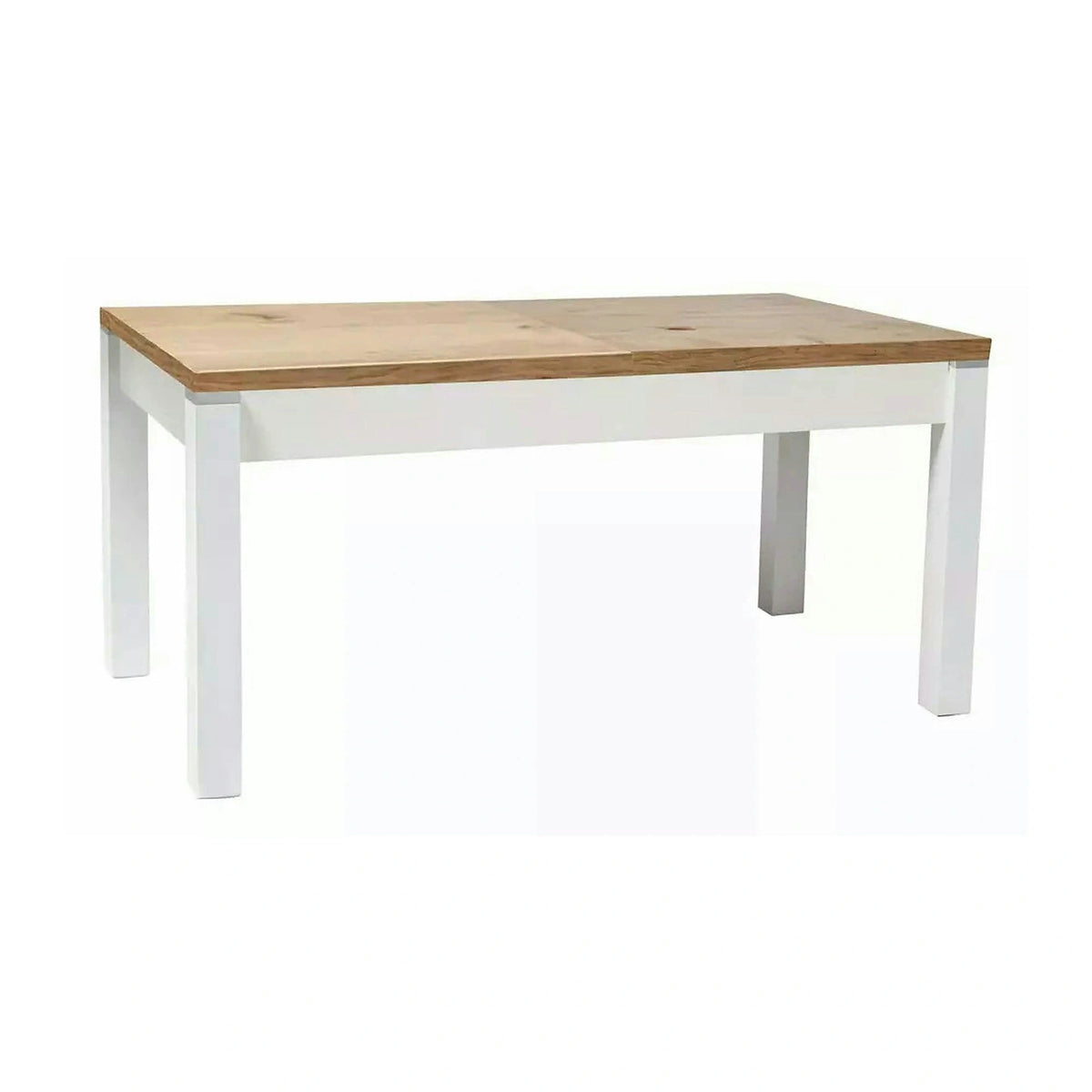 Masa extensibila KLEOPATRA, stejar/alb, PAL laminat 124/164x64x59/71 cm