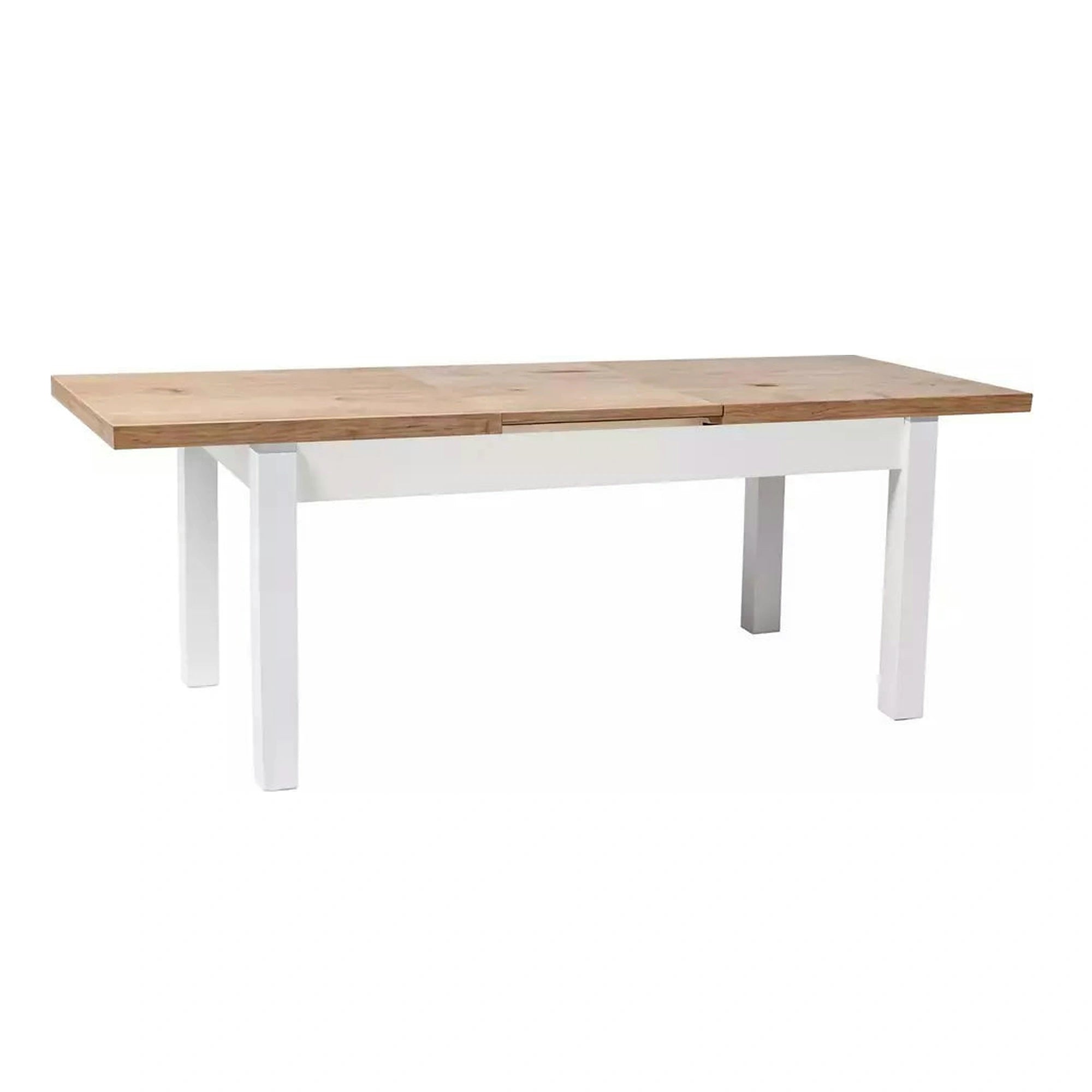 Masa extensibila KLEOPATRA, stejar/alb, PAL laminat 124/164x64x59/71 cm