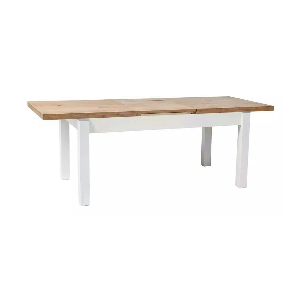 Masa extensibila KLEOPATRA, stejar/alb, PAL laminat 124/164x64x59/71 cm