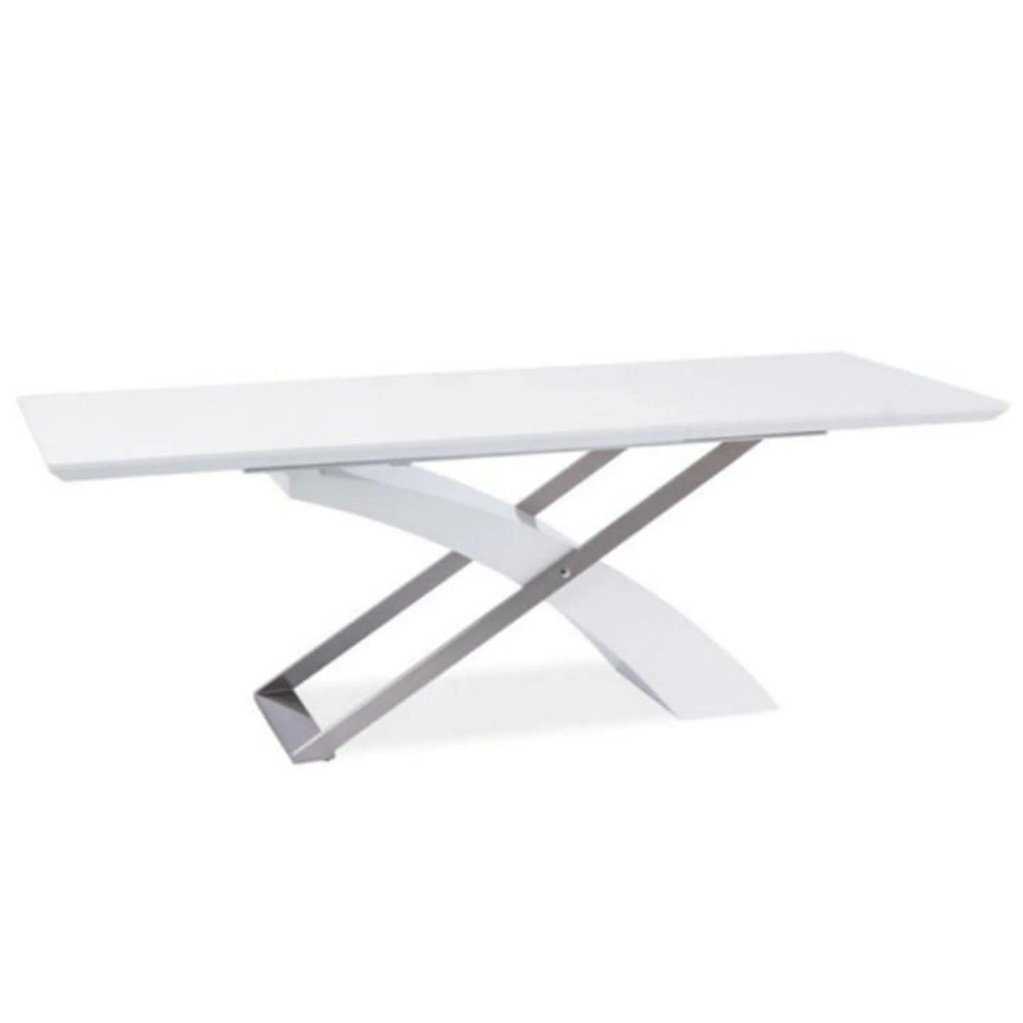 Masa extensibila KROS, alb/crom, 160/220x90x76 cm
