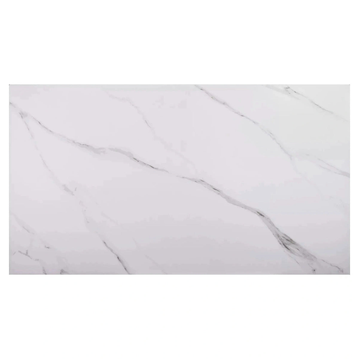 Masa extensibila LACONI, alb cu efect de marmura, ceramica/metal, 160/220x90x76 cm