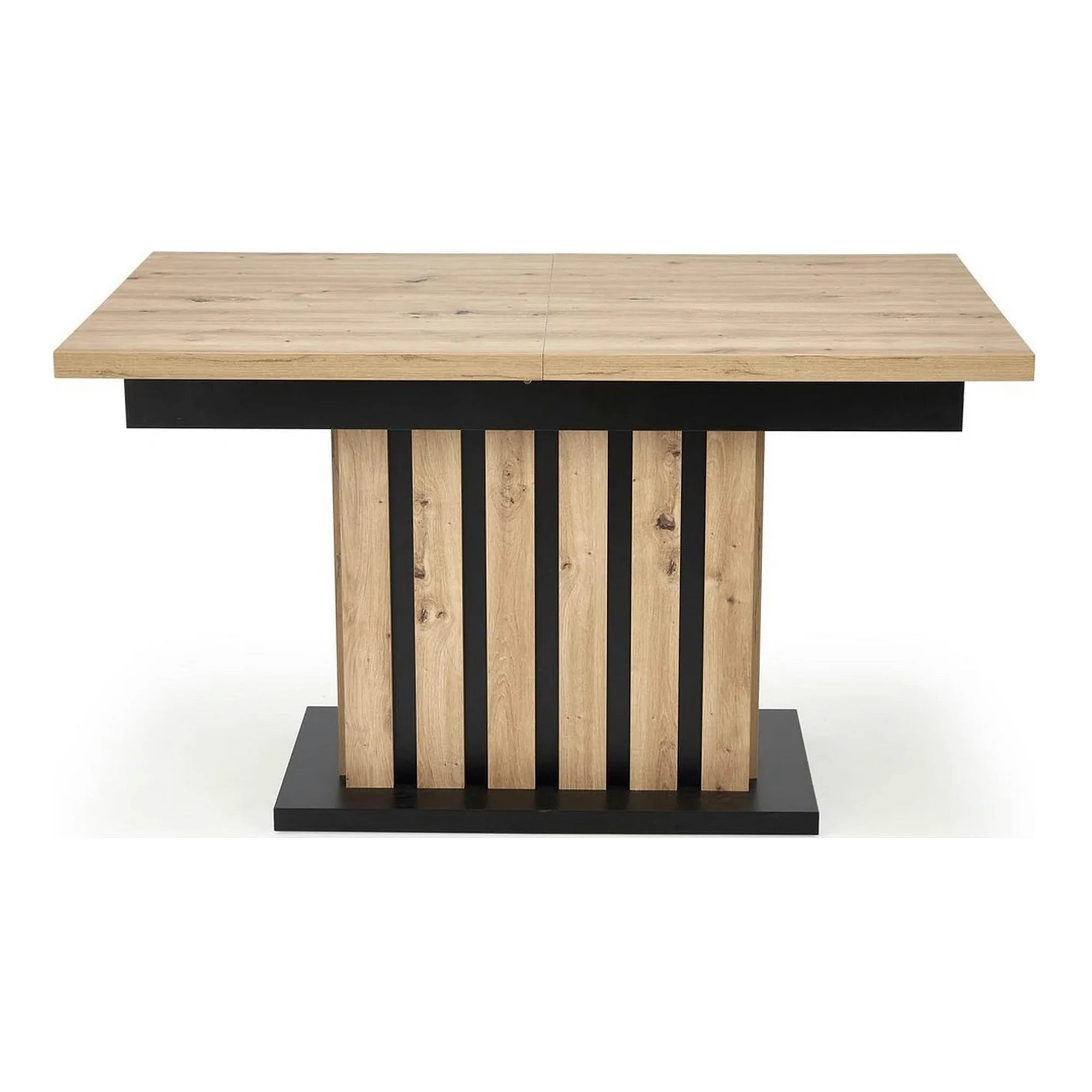 Masa extensibila LAMELLO, stejar/negru, PAL laminat, 130/180x80x76 cm