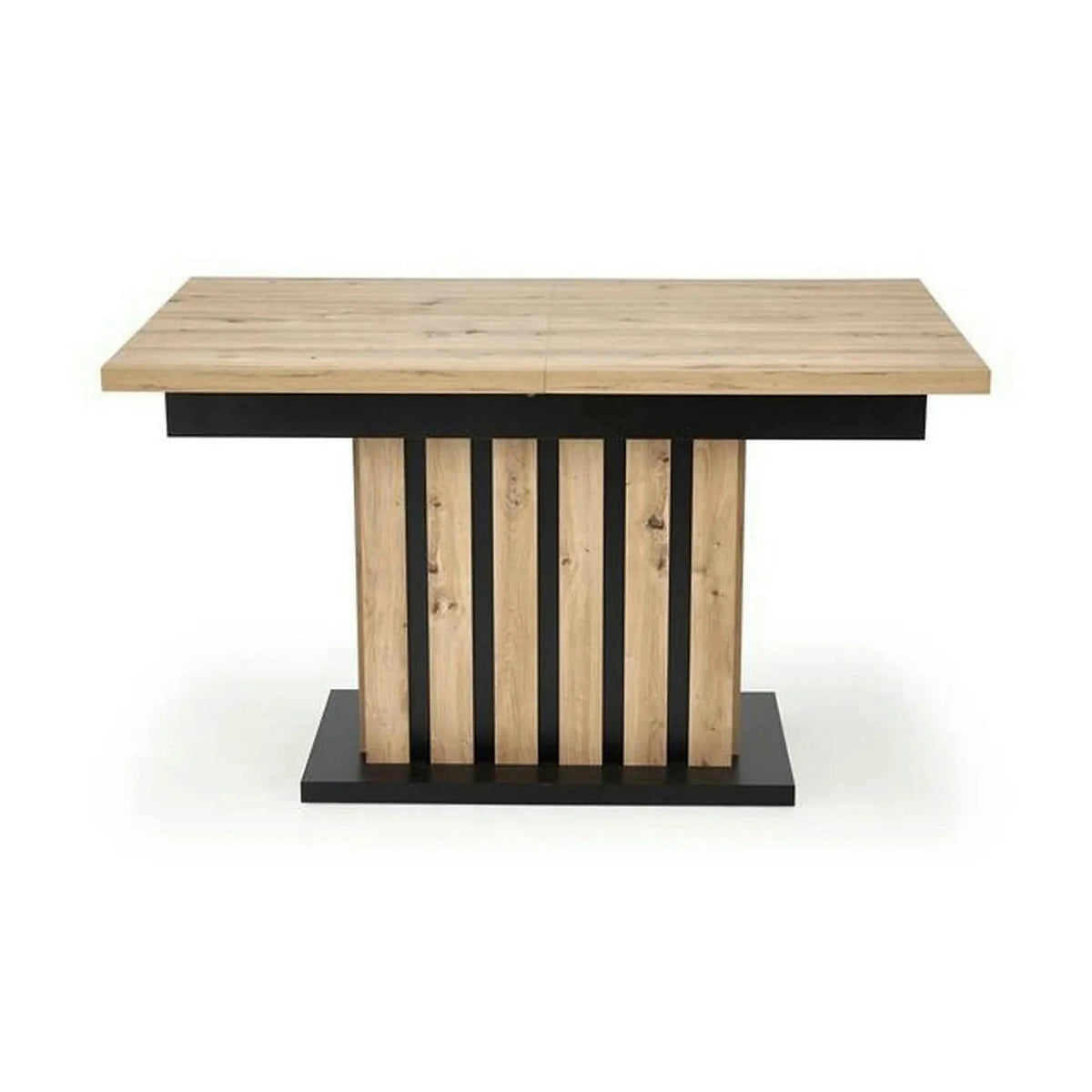 Masa extensibila LAMELLO, stejar/negru, PAL laminat, 160/210x90x76 cm