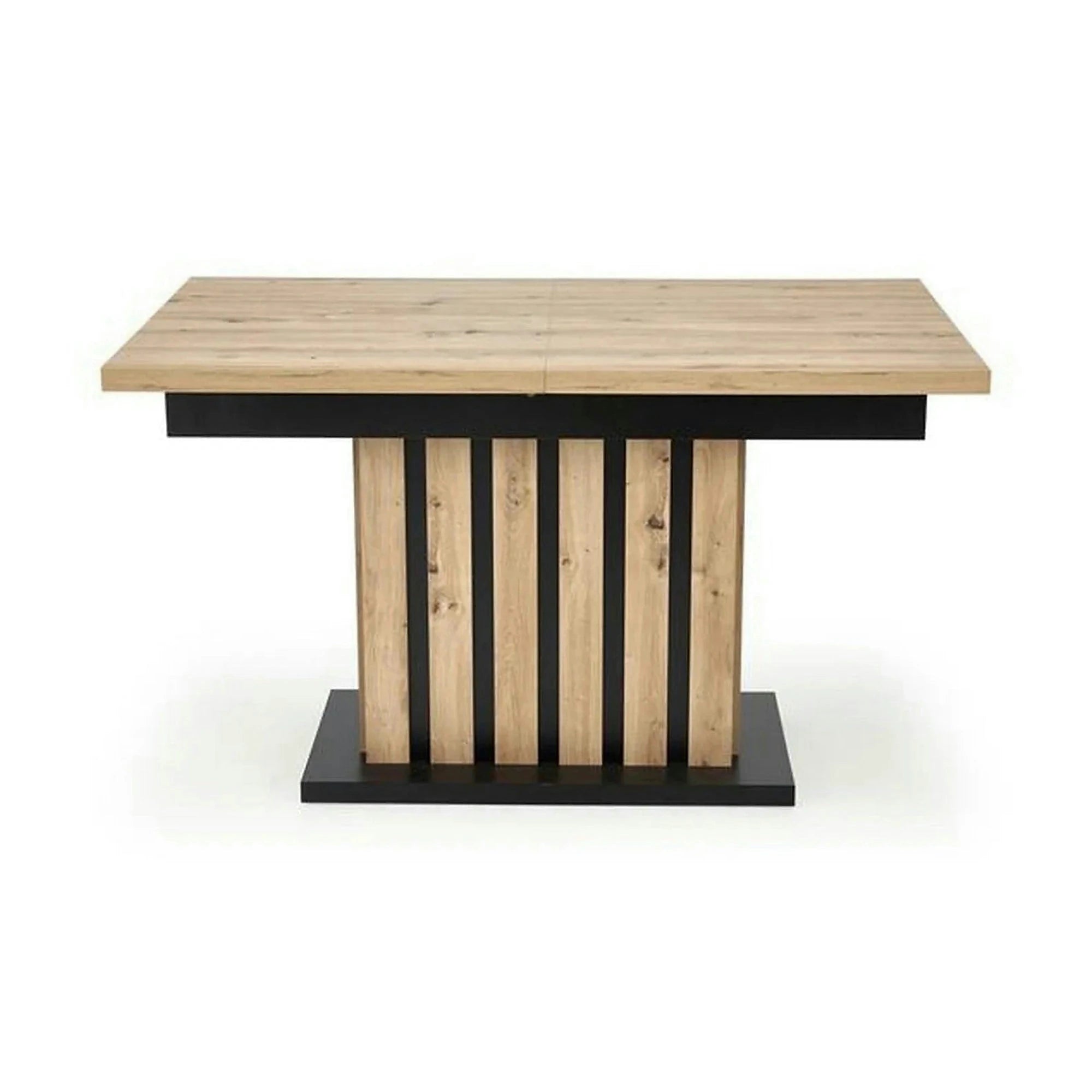 Masa extensibila LAMELLO, stejar/negru, PAL laminat, 160/210x90x76 cm