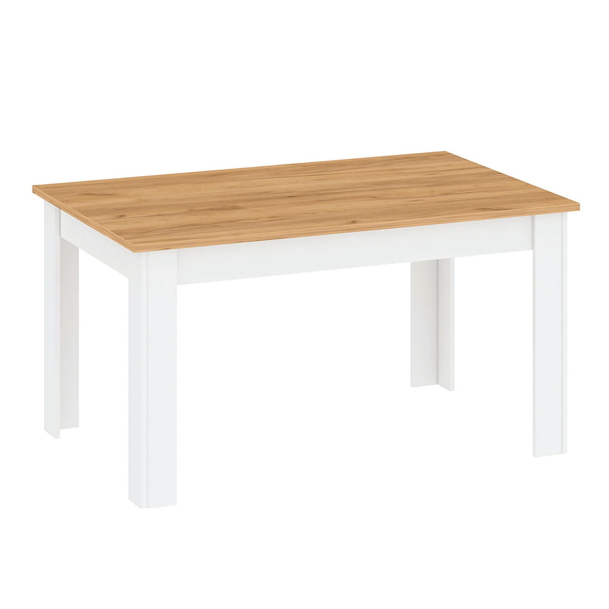Masa extensibila LANZETTE S, stejar/alb, DTD laminat, 135/184x86x76 cm