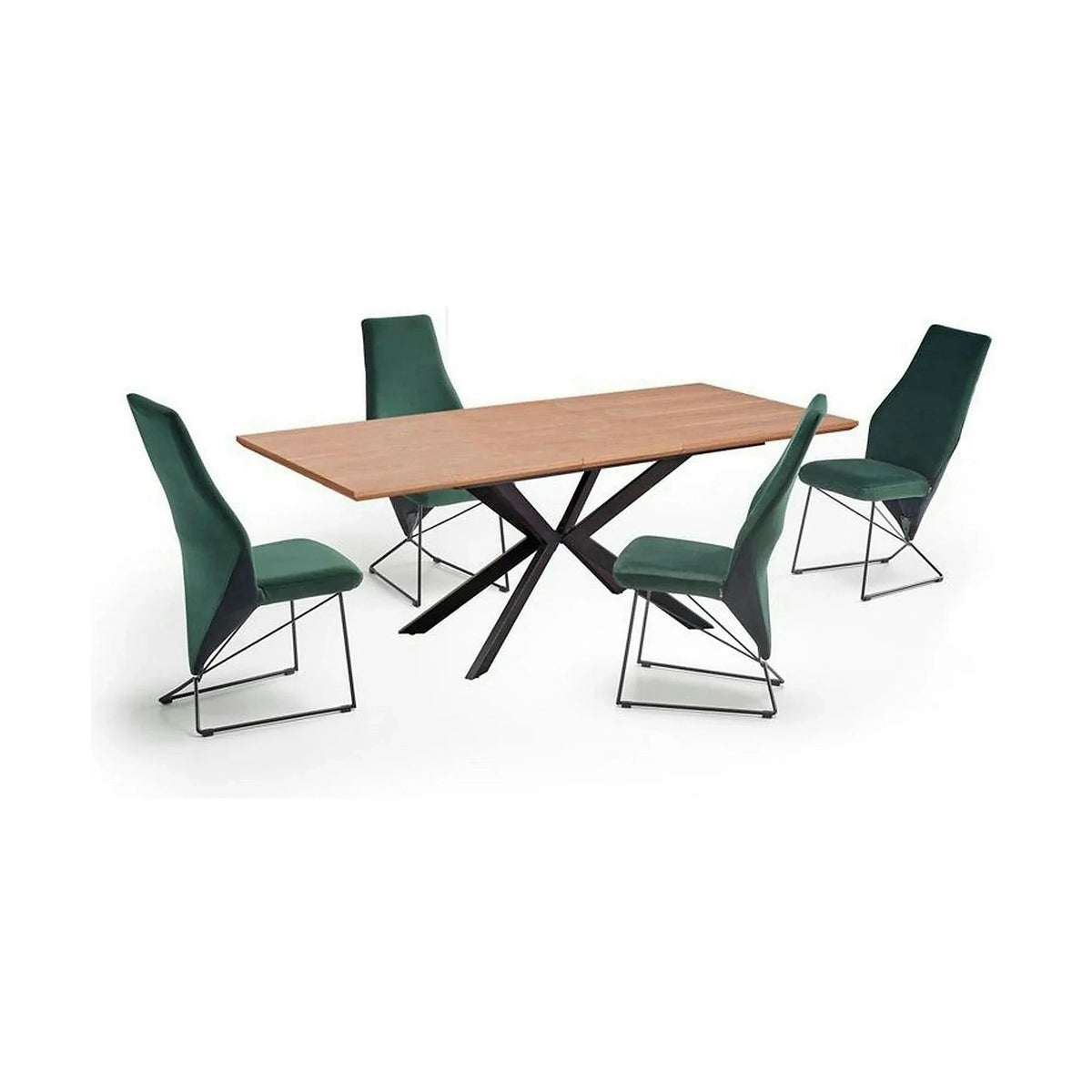 Masa extensibila LEGARTO, stejar/negru, 160/200x90x76 cm