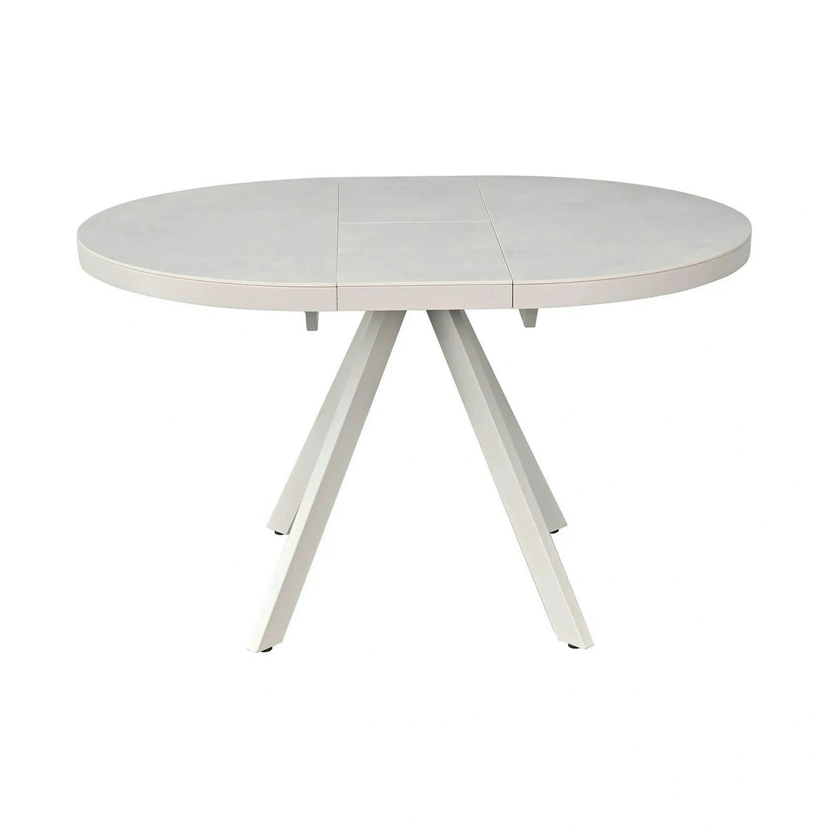 Masa extensibila LIBRA, grej cu efect de piatra travertin, ceramica/metal, 100/130x100x75 cm