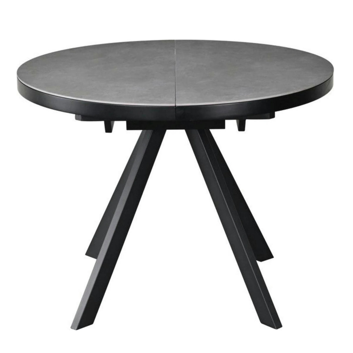 Masa extensibila LIBRA, gri mat/negru, ceramica/metal, 100/130x100x75 cm