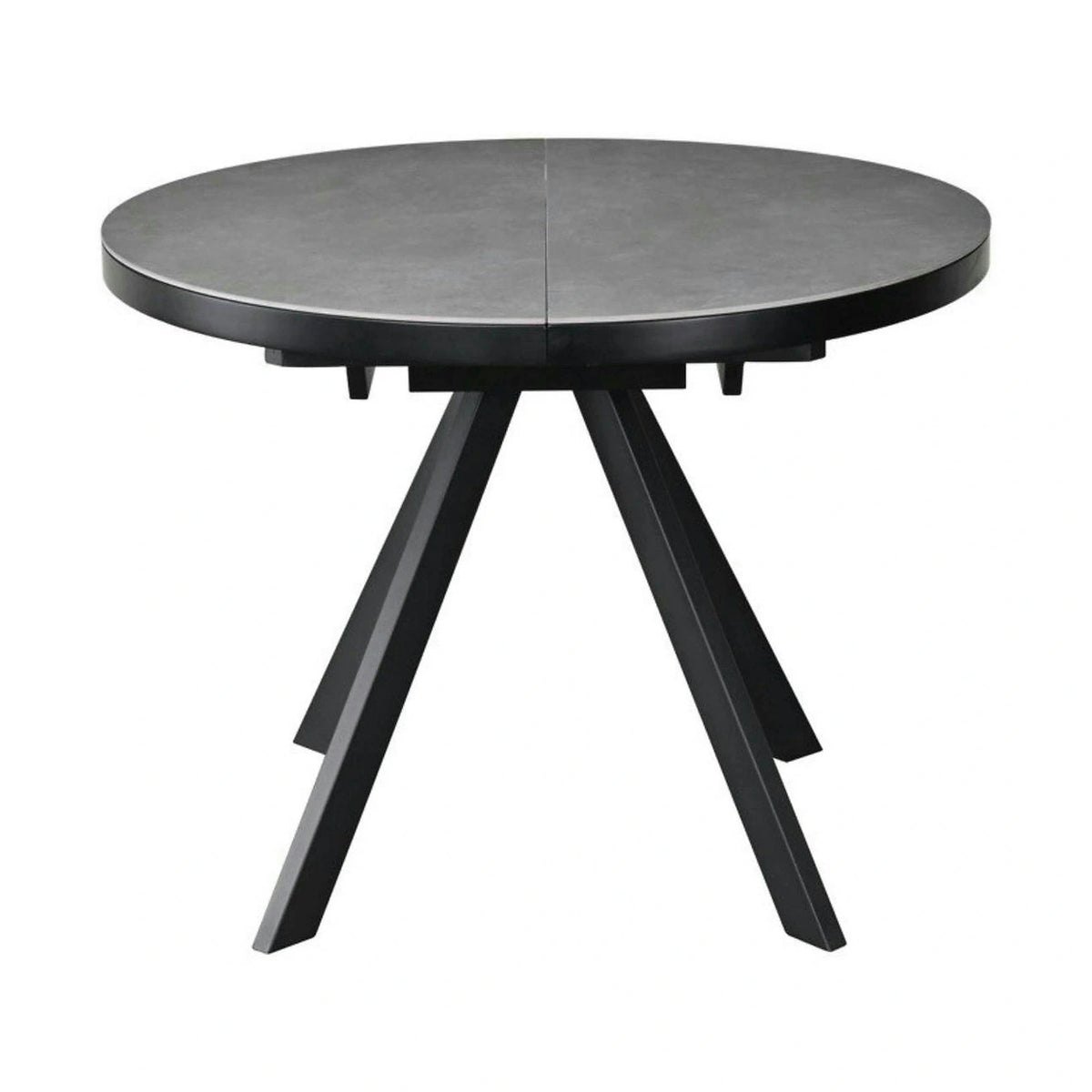 Masa extensibila LIBRA, gri mat/negru, ceramica/metal, 100/130x100x75 cm