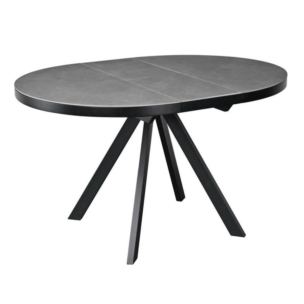 Masa extensibila LIBRA, gri mat/negru, ceramica/metal, 100/130x100x75 cm