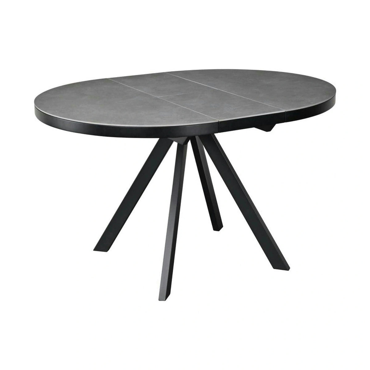 Masa extensibila LIBRA, gri mat/negru, ceramica/metal, 100/130x100x75 cm