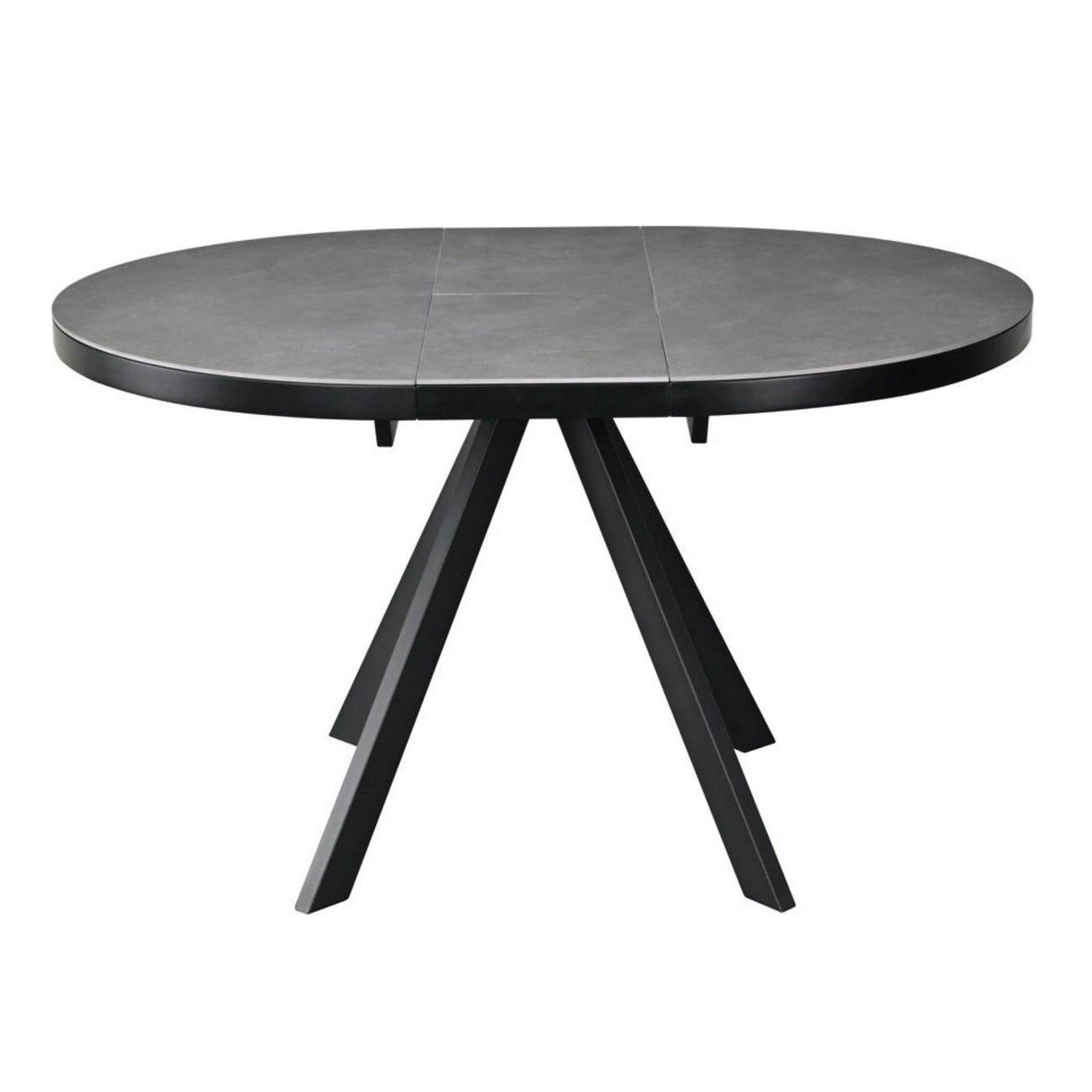 Masa extensibila LIBRA, gri mat/negru, ceramica/metal, 100/130x100x75 cm