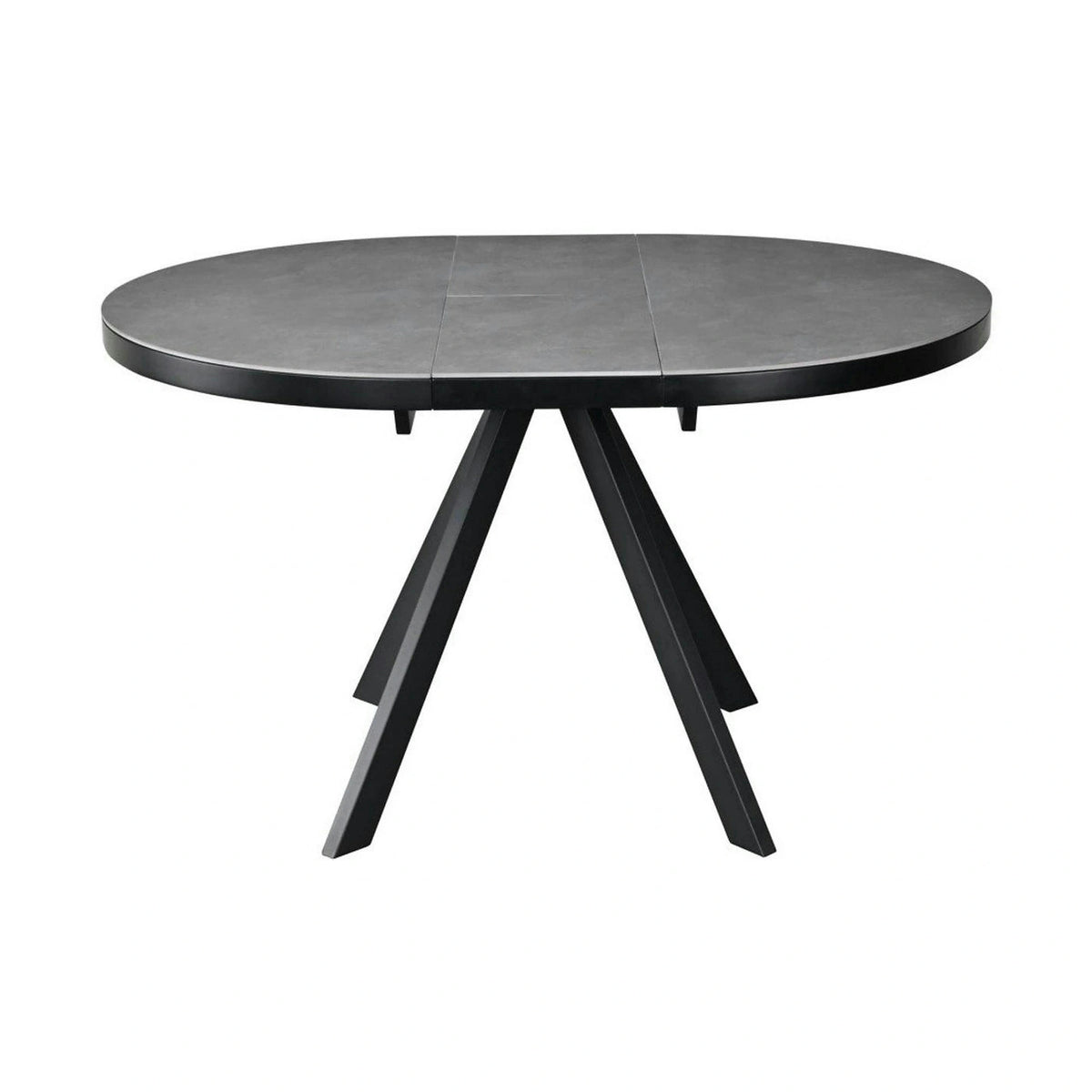 Masa extensibila LIBRA, gri mat/negru, ceramica/metal, 100/130x100x75 cm