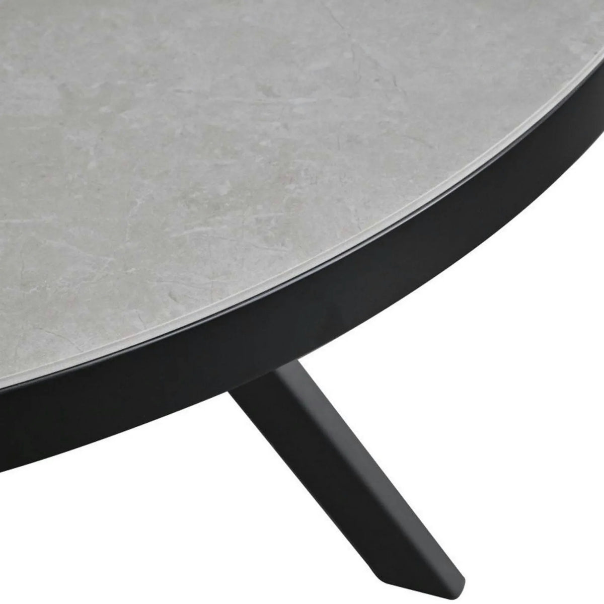 Masa extensibila LIBRA, gri mat/negru, ceramica/metal, 100/130x100x75 cm