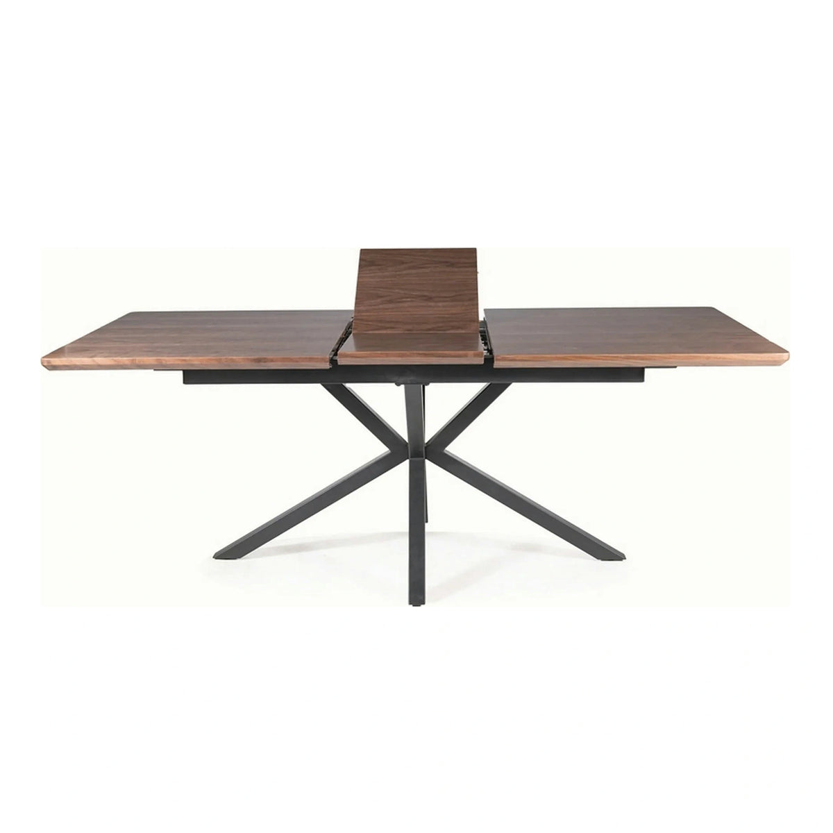 Masa extensibila LOGAN, nuc/negru mat, 160/200x90x75 cm