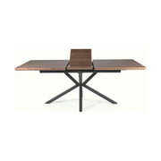 Masa extensibila LOGAN, nuc/negru mat, 160/200x90x75 cm