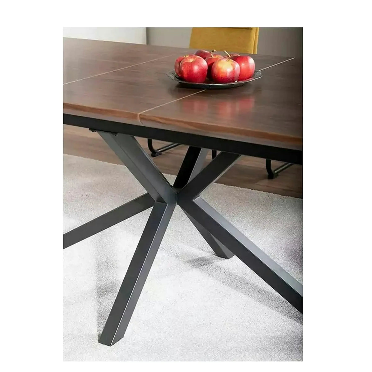 Masa extensibila LOGAN, nuc/negru mat, 160/200x90x75 cm