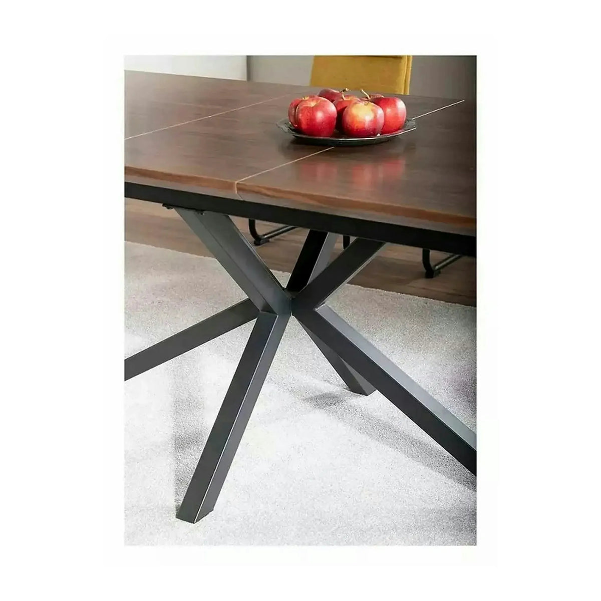 Masa extensibila LOGAN, nuc/negru mat, 160/200x90x75 cm