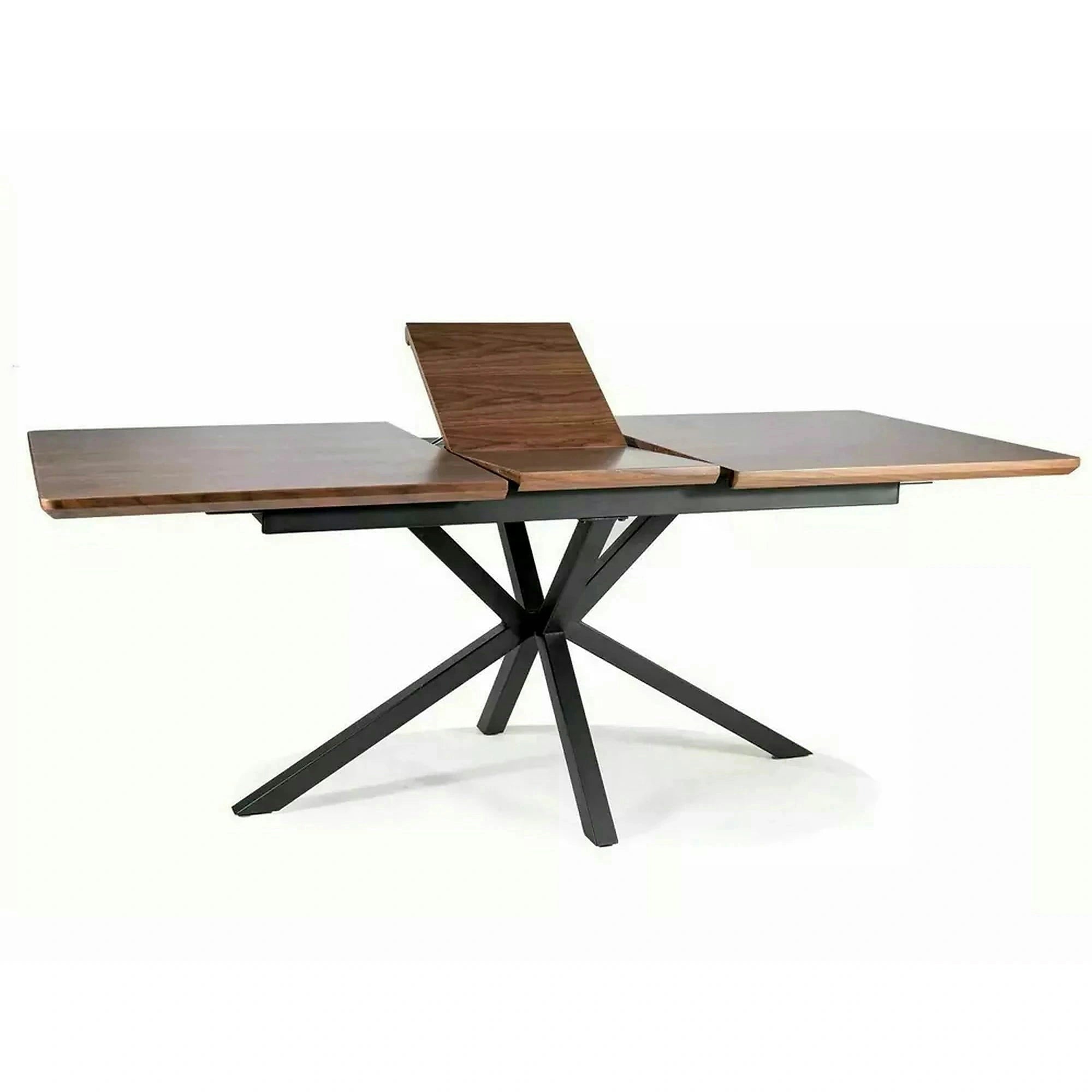 Masa extensibila LOGAN, nuc/negru mat, 160/200x90x75 cm