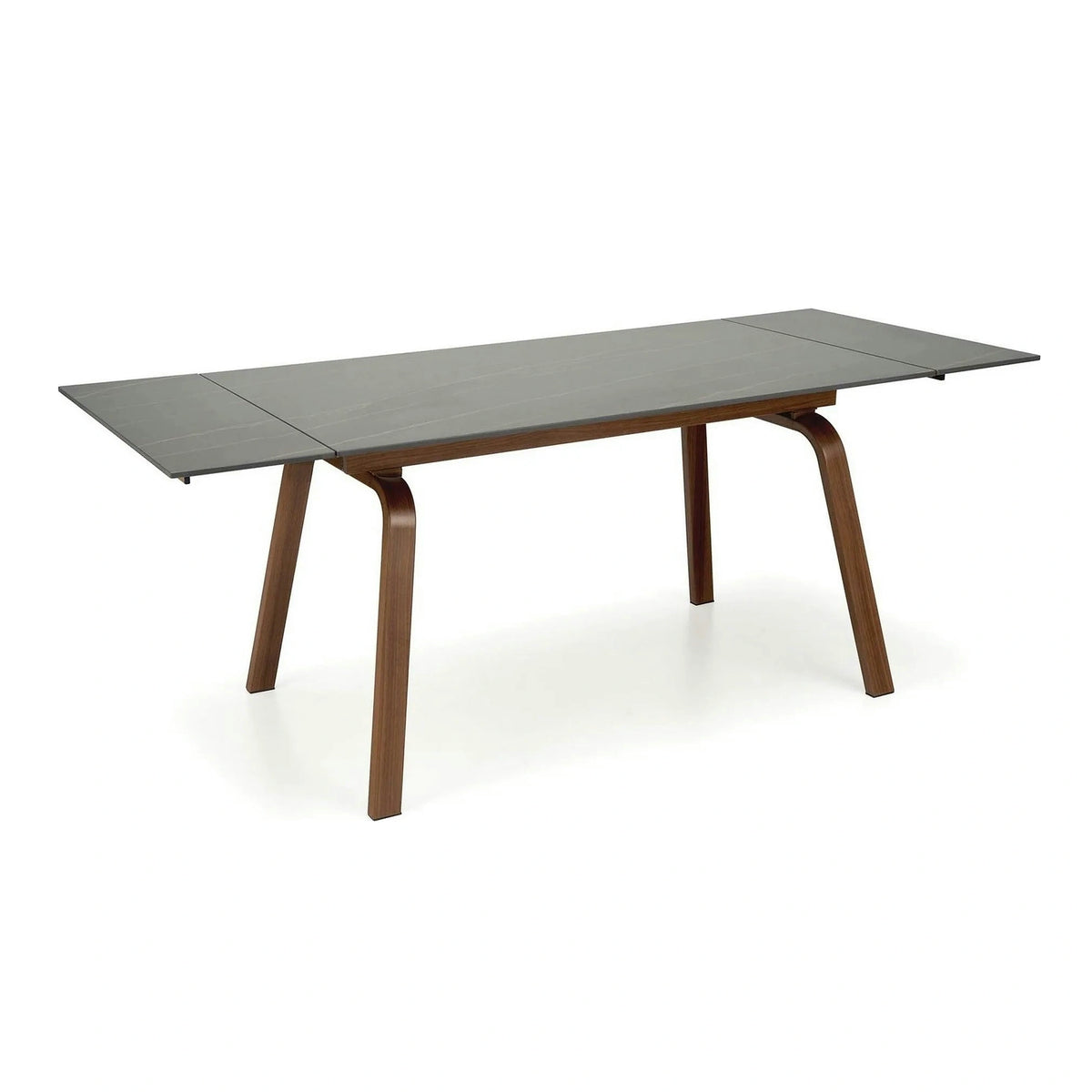 Masa extensibila LOZANO, maro/nuc, metal/piatra sinterizata, 140-200x82x76 cm