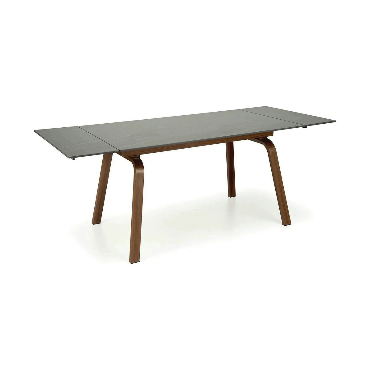 Masa extensibila LOZANO, maro/nuc, metal/piatra sinterizata, 140-200x82x76 cm
